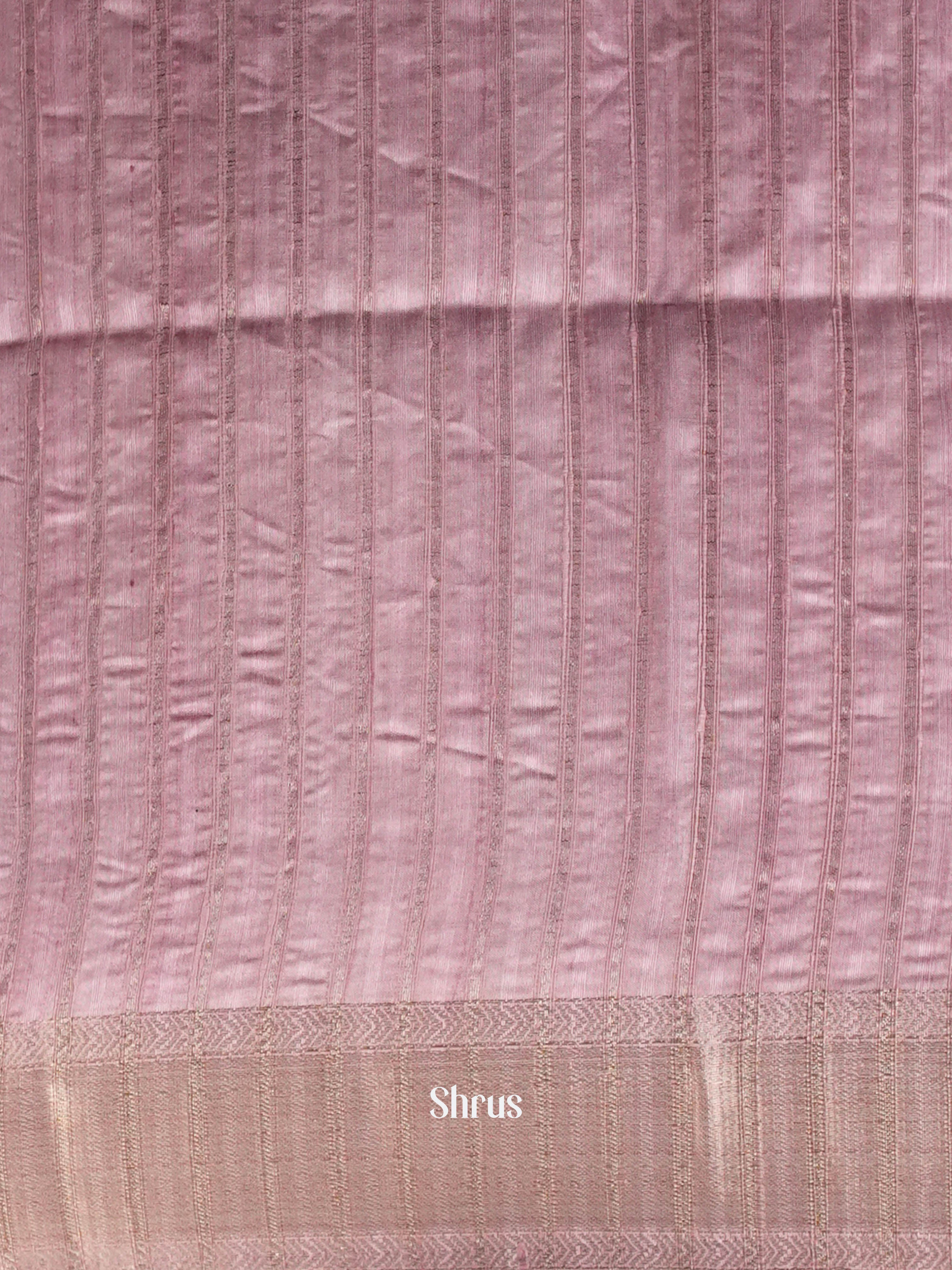 Cream & Pink - Moonga Silk Saree - Shop on ShrusEternity.com