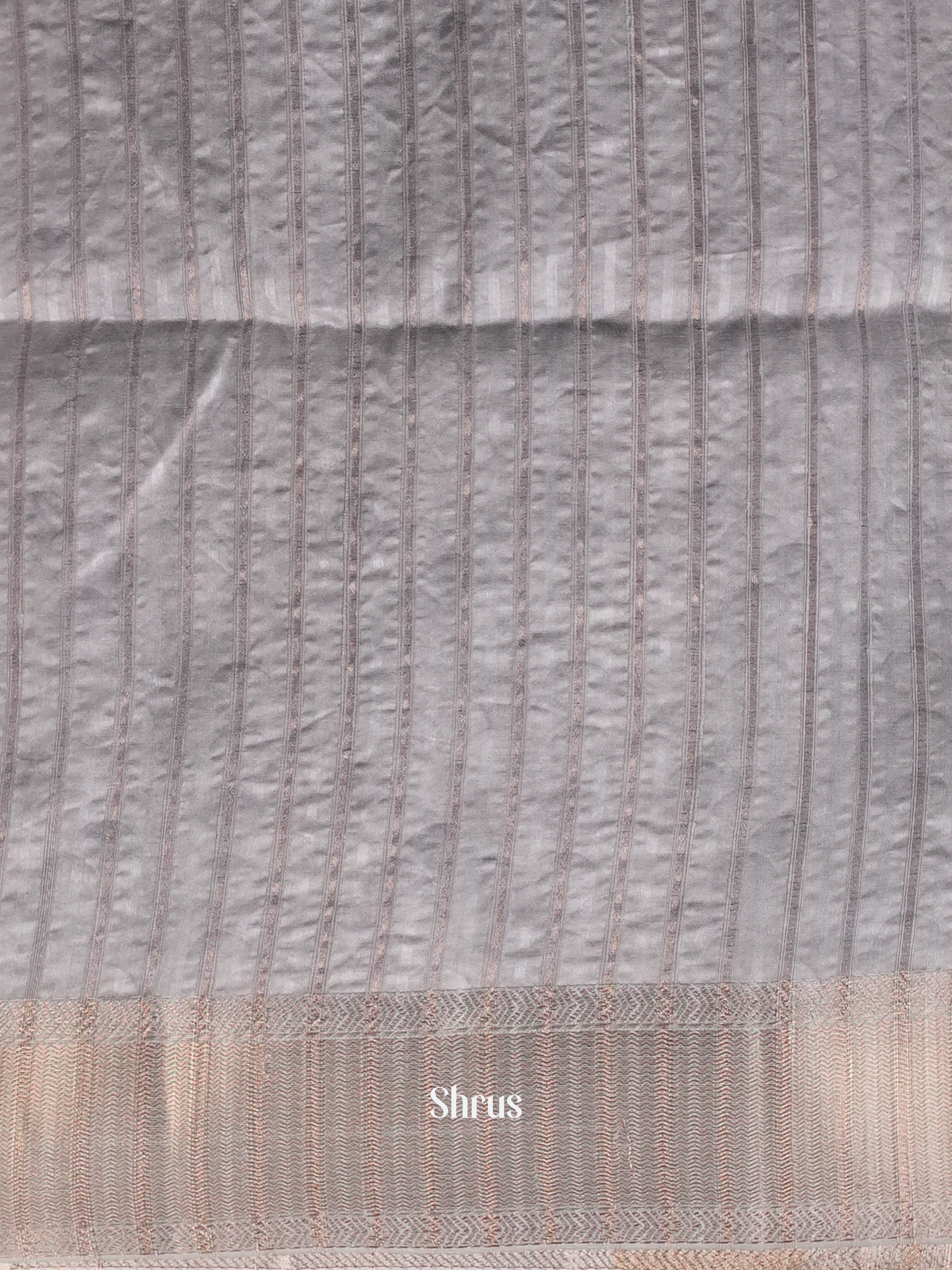 Grey - Moonga Silk Saree - Shop on ShrusEternity.com