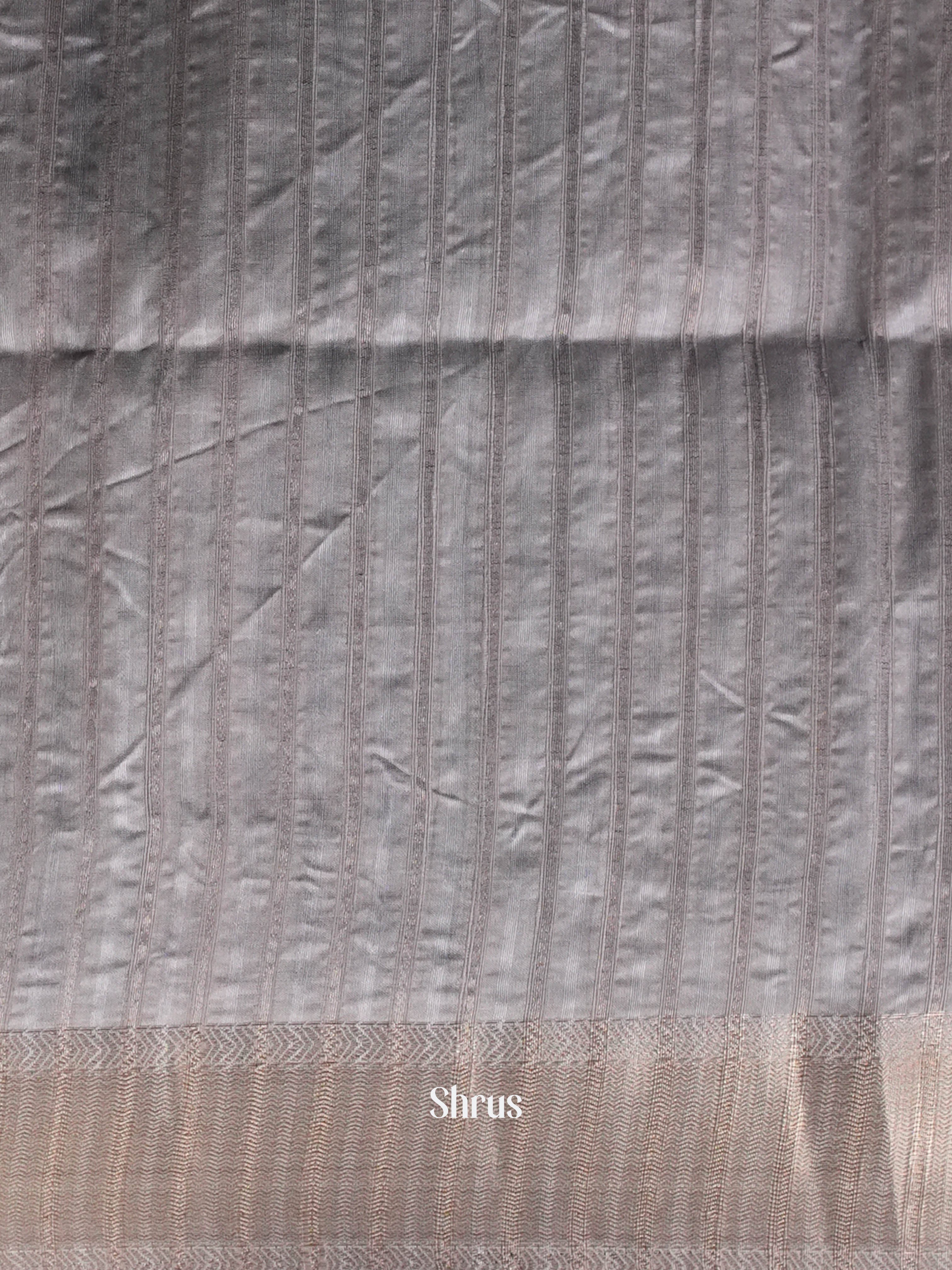 Grey - Moonga Silk Saree - Shop on ShrusEternity.com