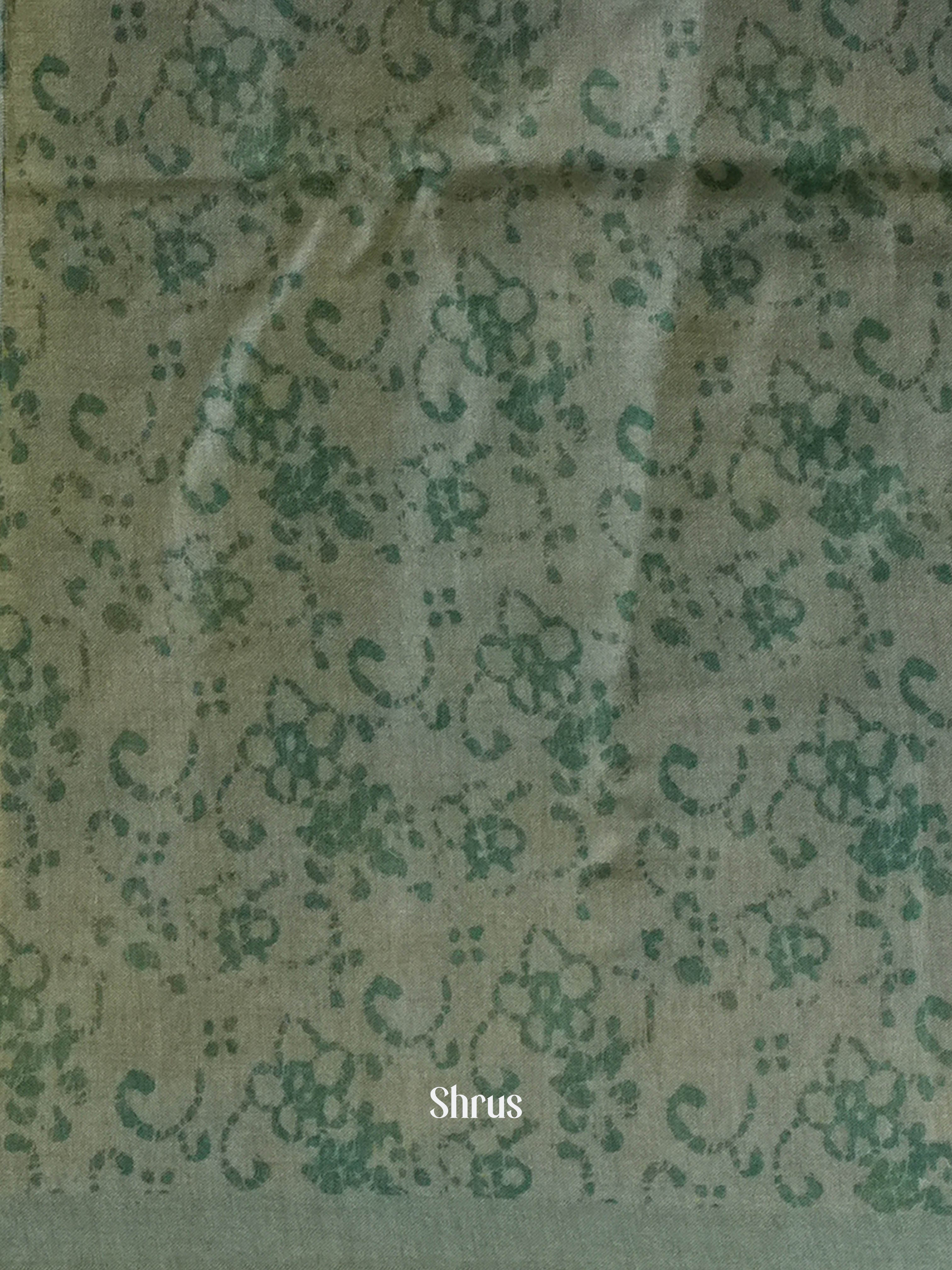 Cream & Pista Green - Moonga Silk - Shop on ShrusEternity.com