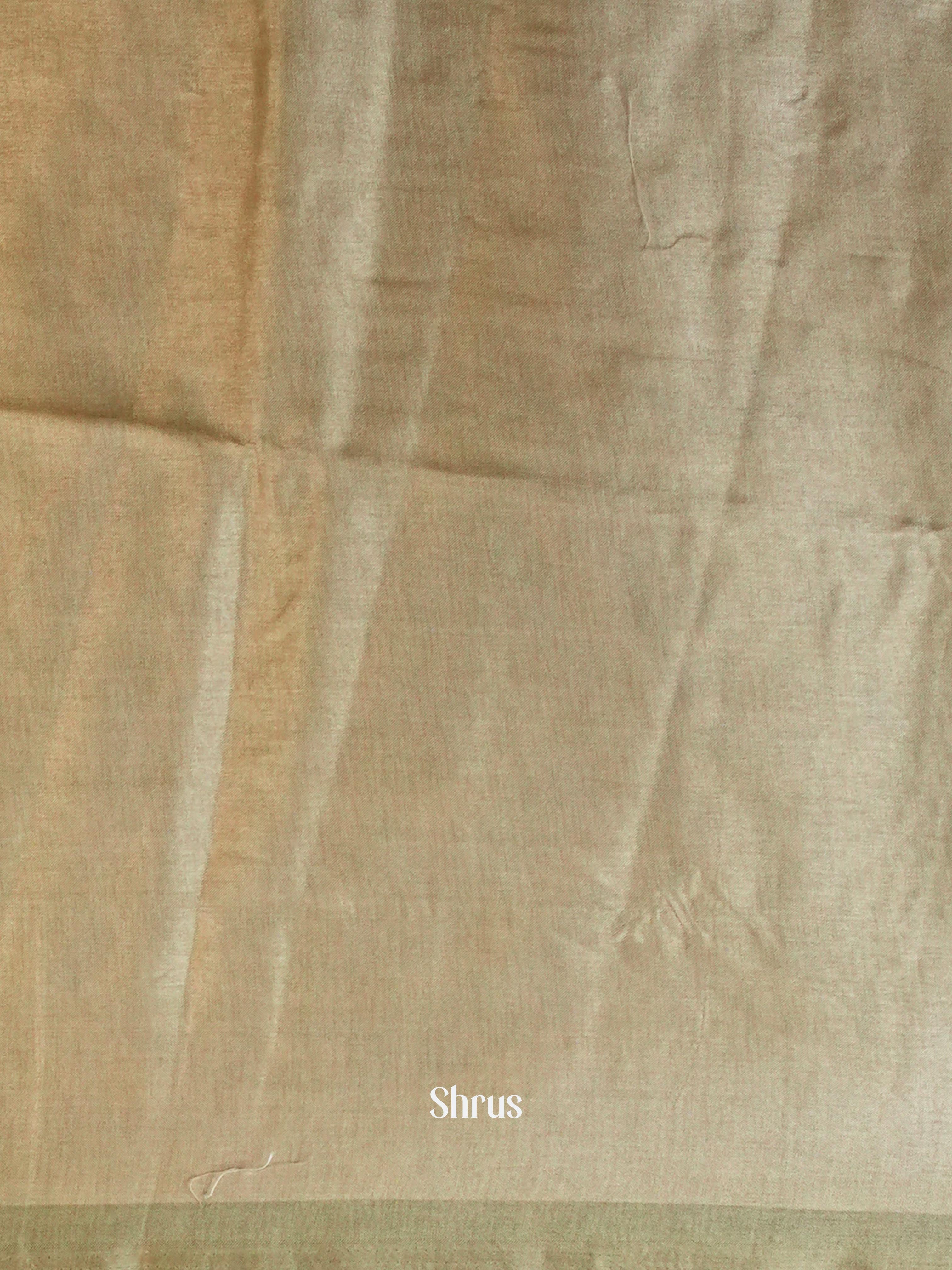 Cream & olive Green - Moonga Silk Saree - Shop on ShrusEternity.com