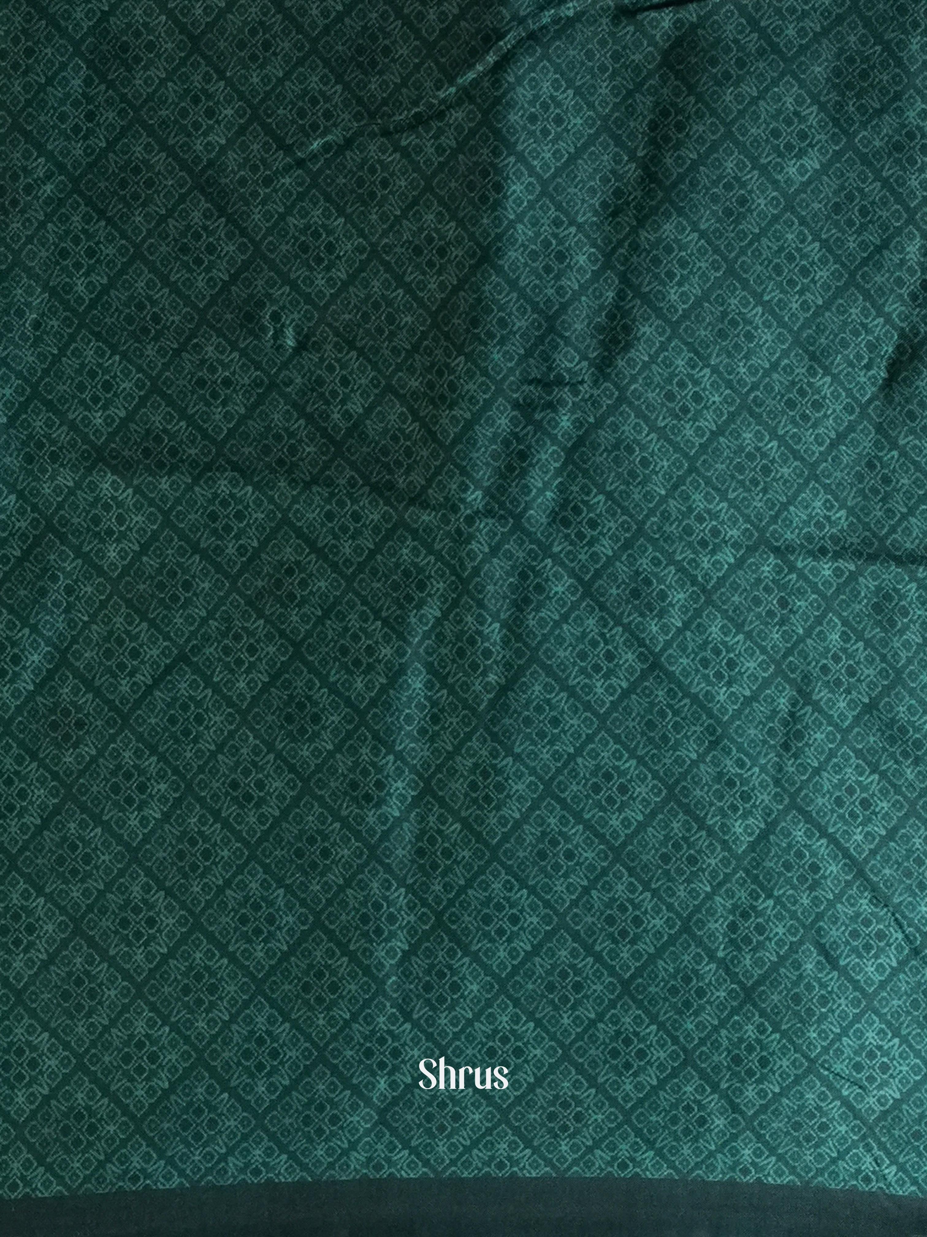 Dark Cream & Green - Moonga Silk Saree - Shop on ShrusEternity.com