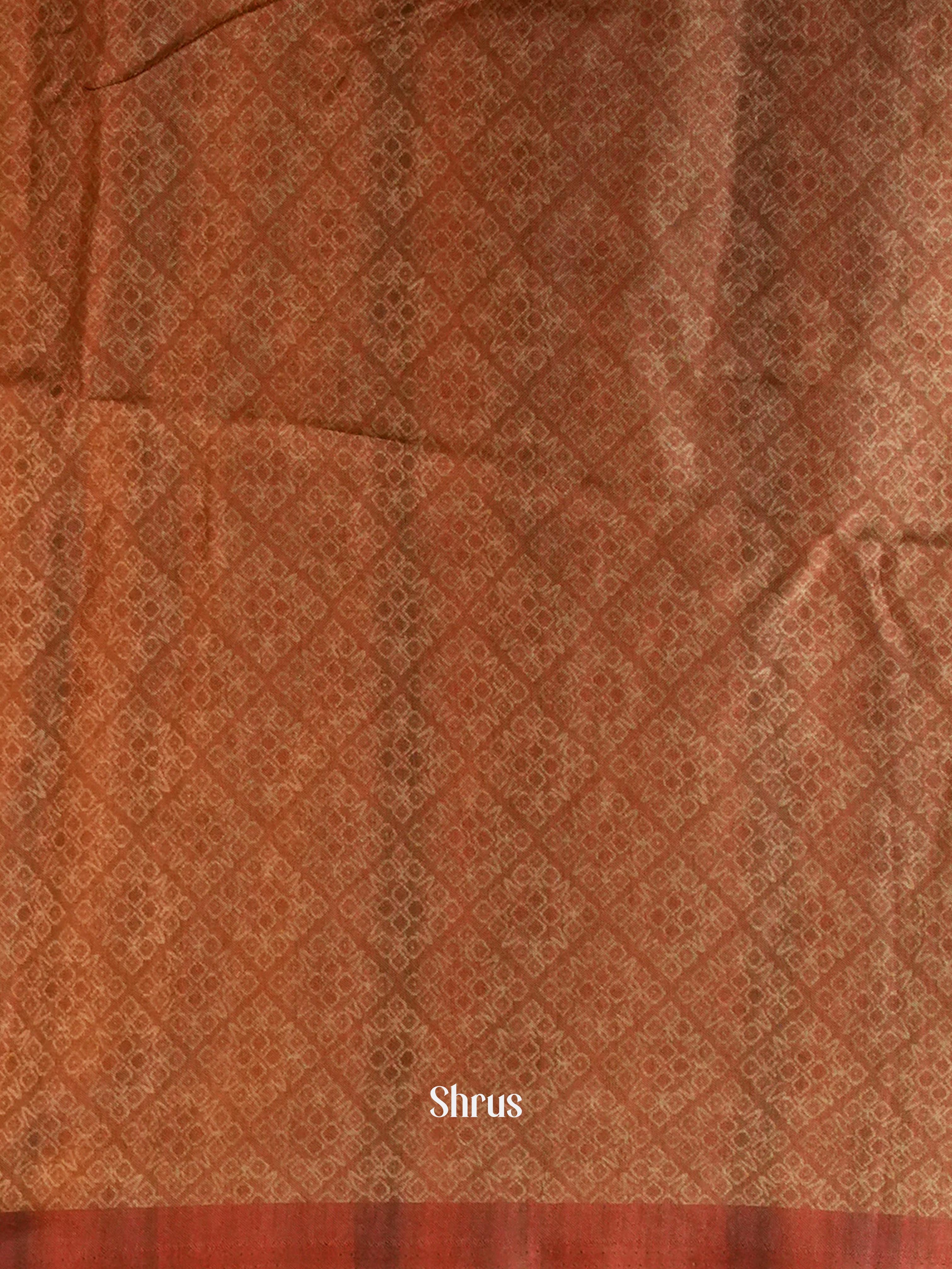 Cream & Brown - Moonga Silk Saree - Shop on ShrusEternity.com