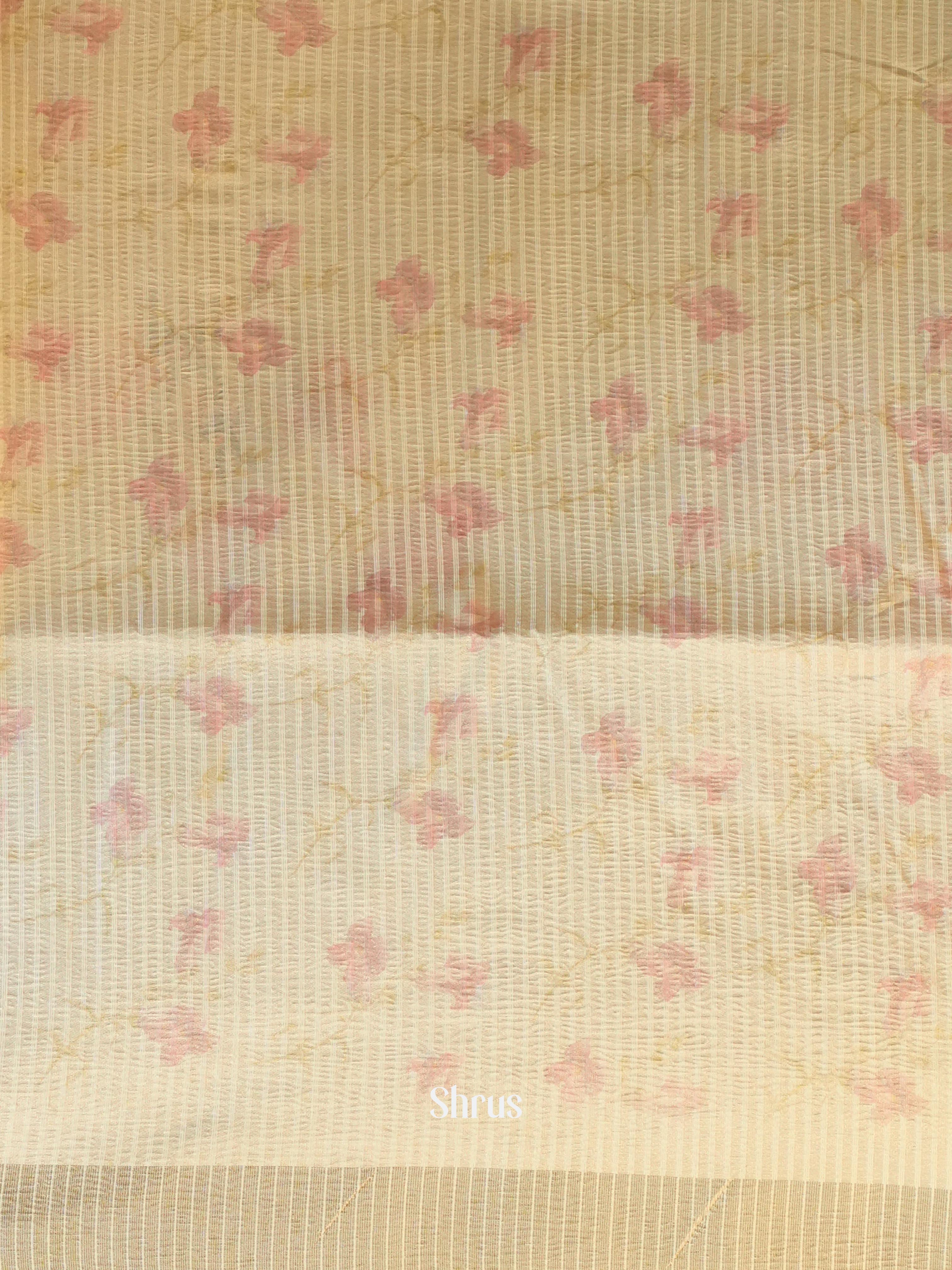 Cream- Bamboo Silk Saree - Shop on ShrusEternity.com