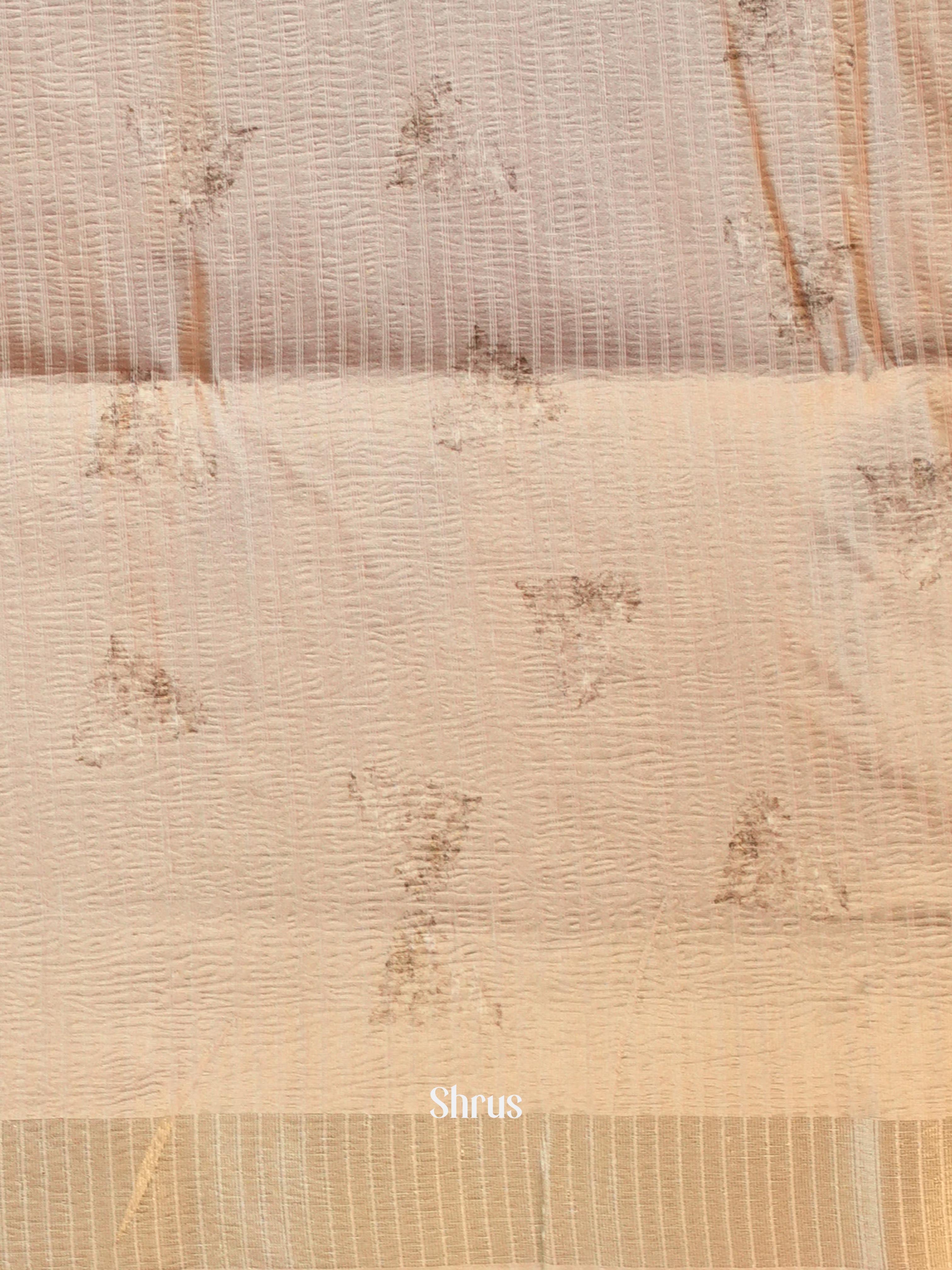 Cream- Bamboo Silk Saree - Shop on ShrusEternity.com