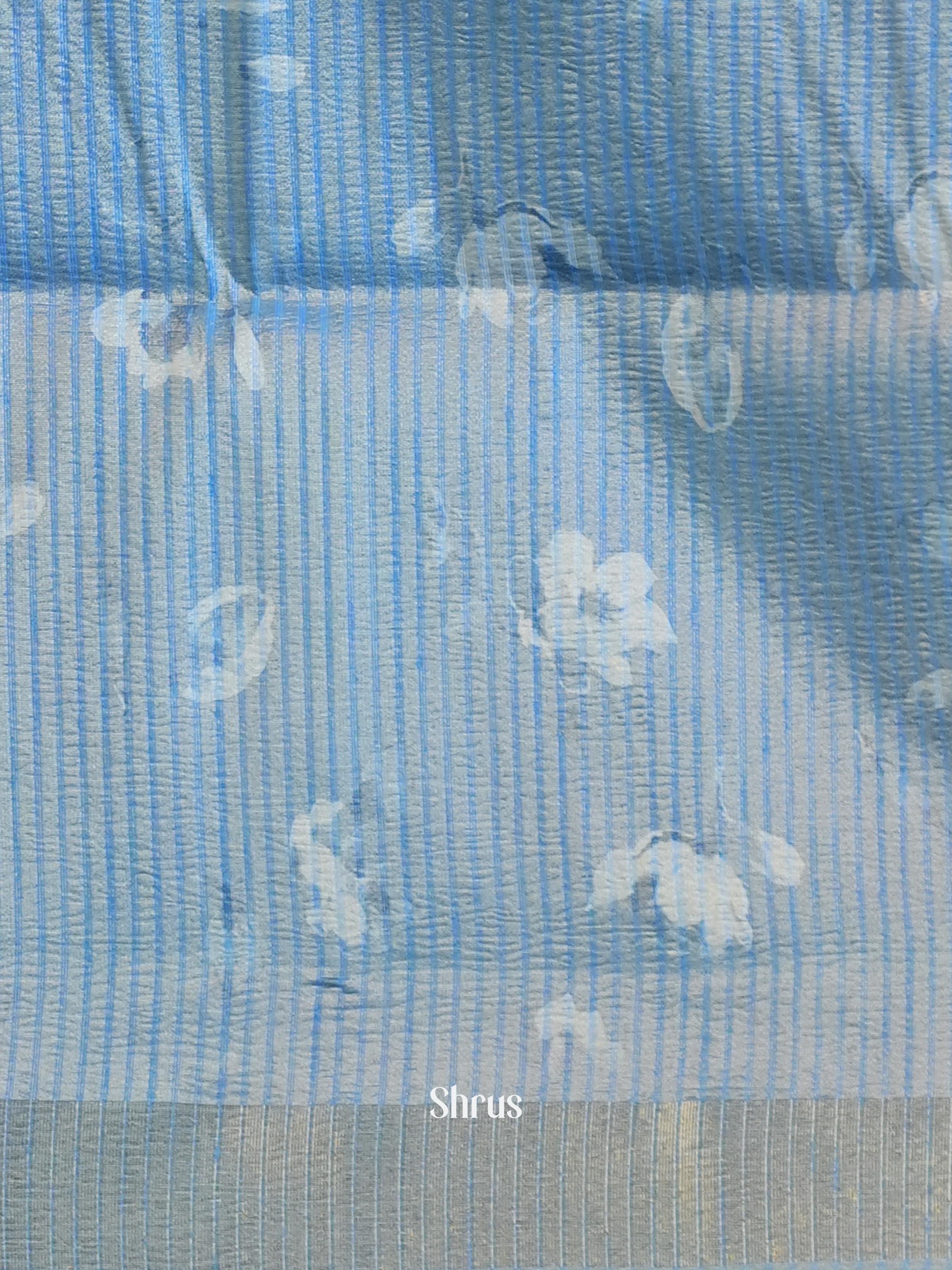 Blue - Bamboo Silk Saree - Shop on ShrusEternity.com