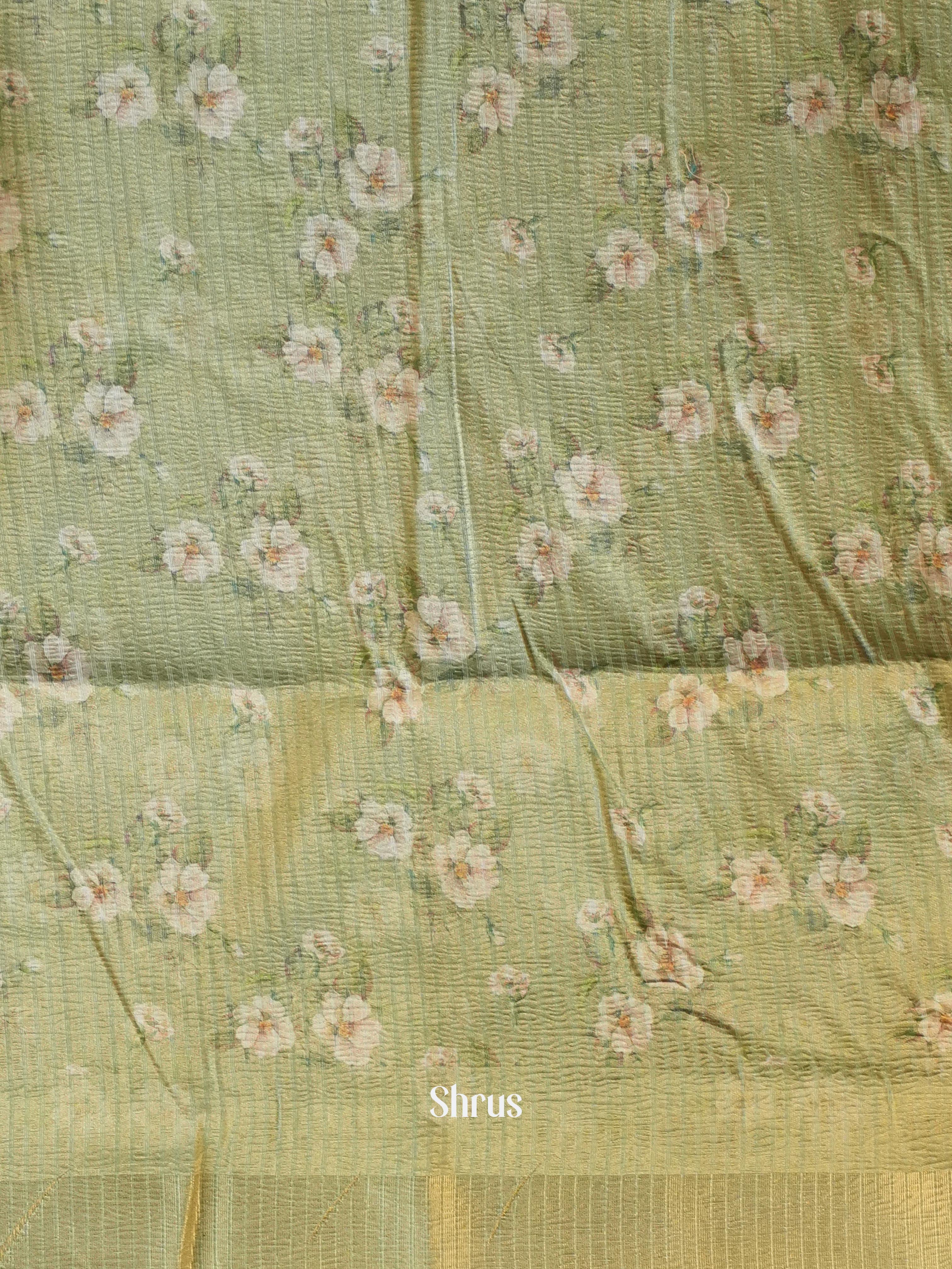 Green- Bamboo Silk Saree - Shop on ShrusEternity.com