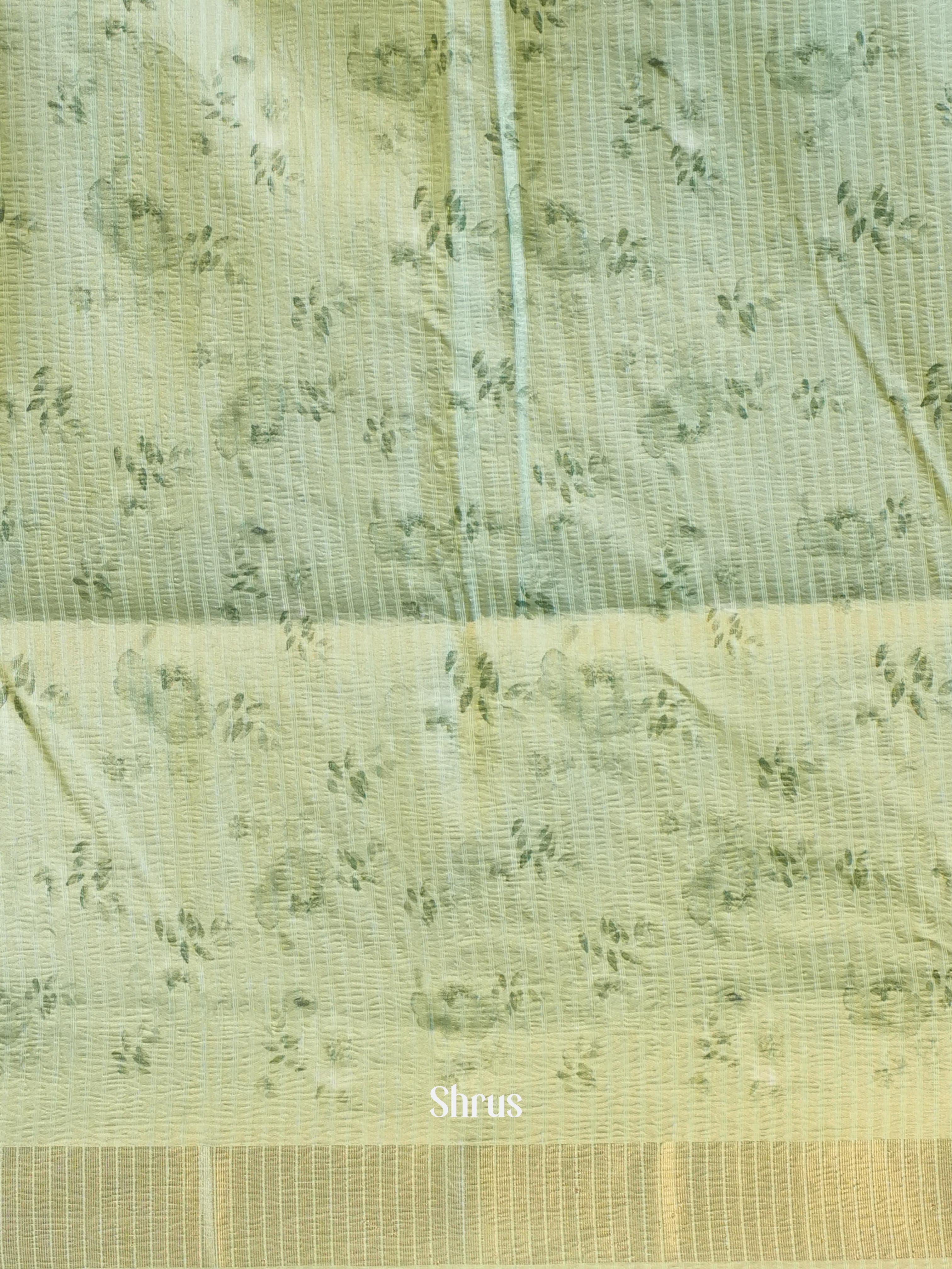 Pastel Green- Bamboo Silk Saree - Shop on ShrusEternity.com