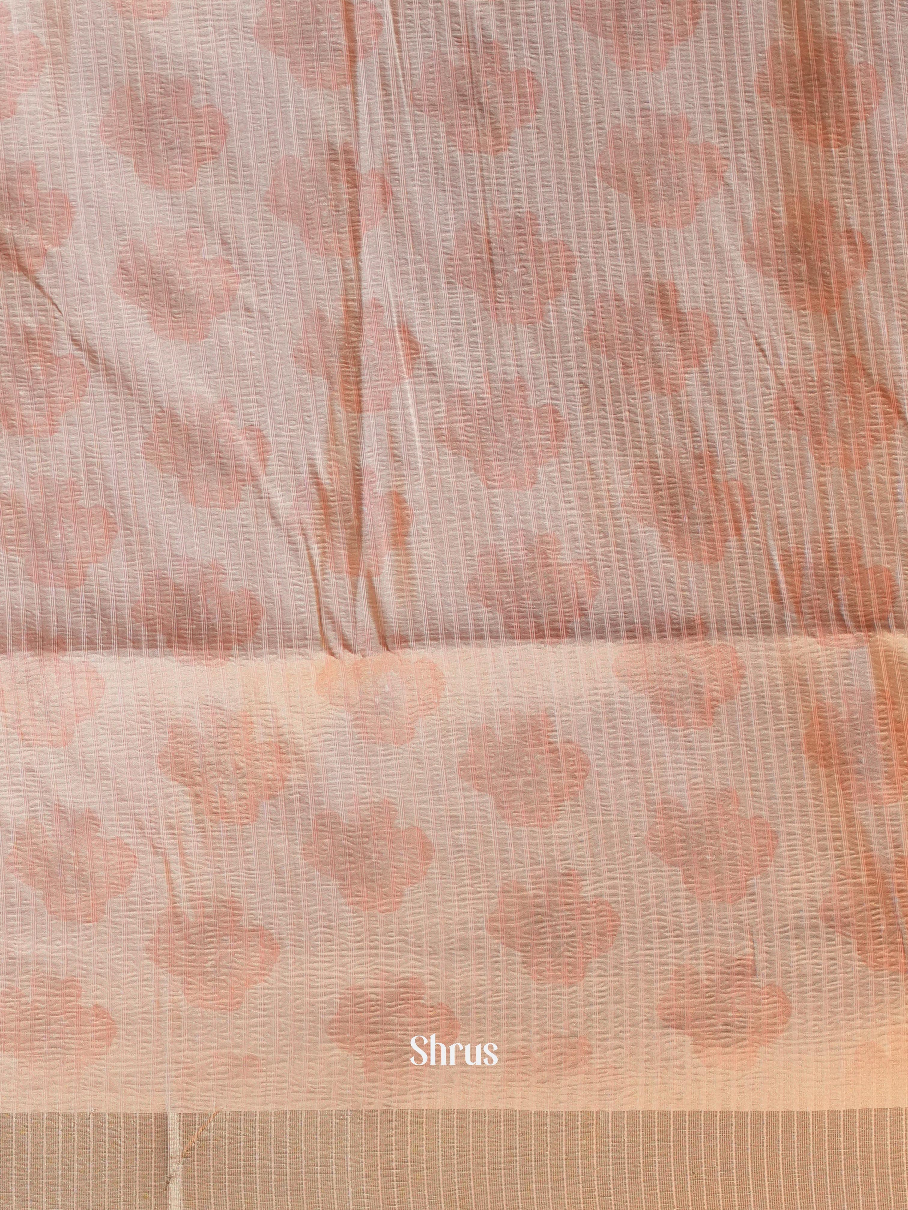 Cream- Bamboo Silk Saree - Shop on ShrusEternity.com