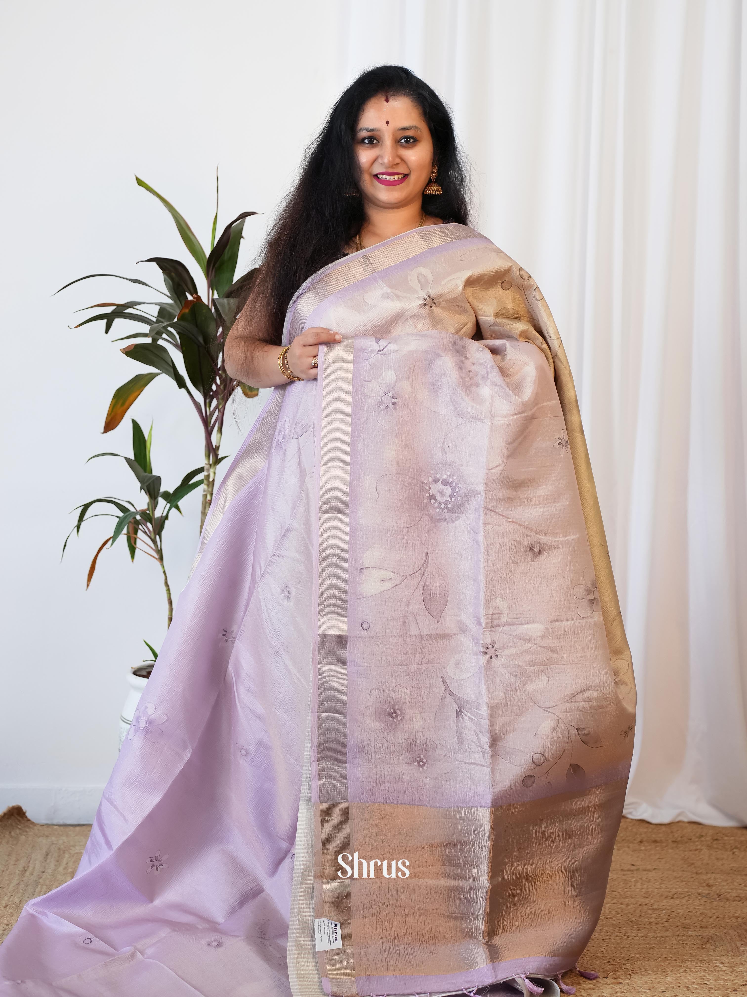 Lavender - Bamboo Silk Saree - Shop on ShrusEternity.com