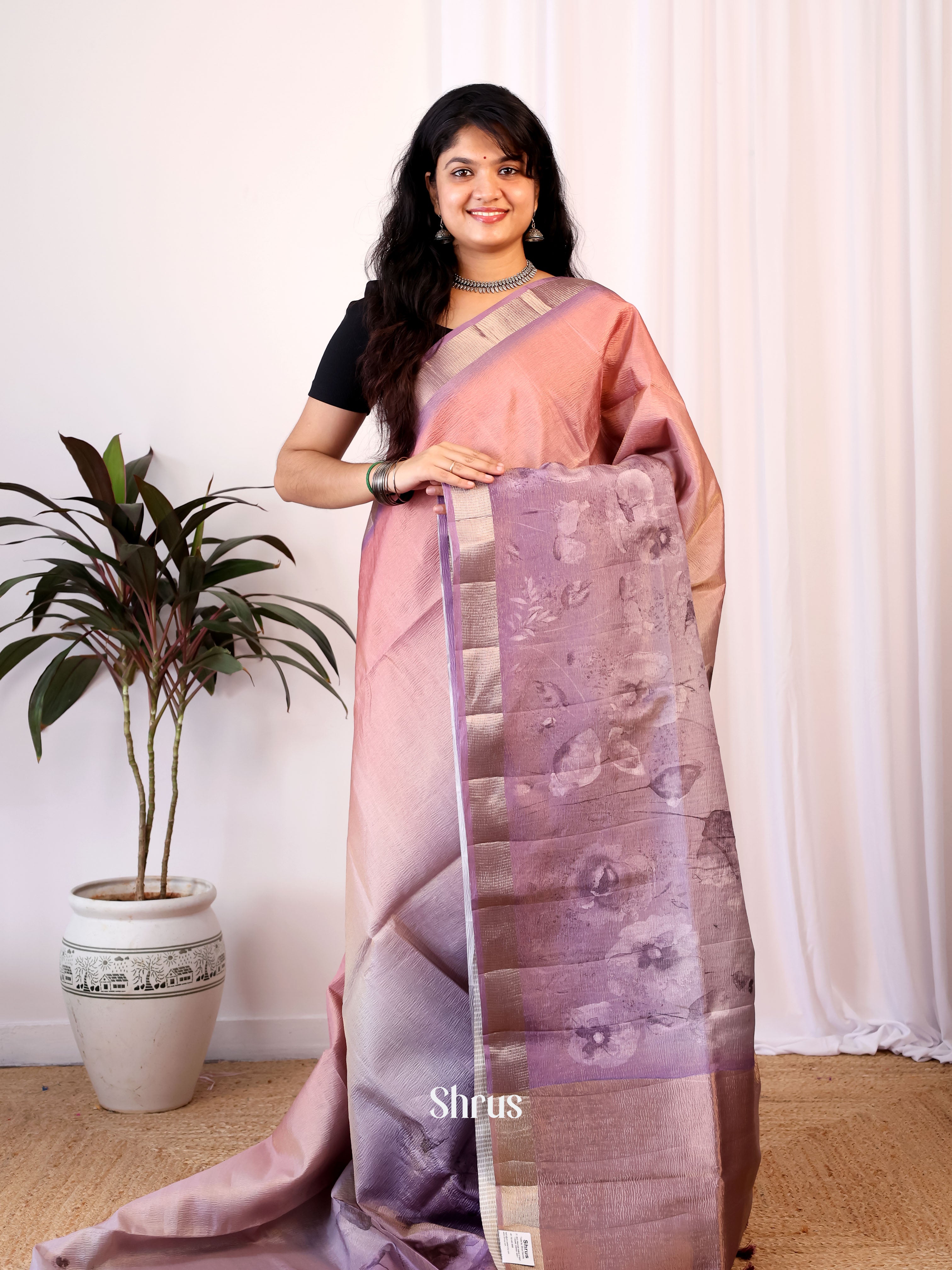 CIS04627 - Bamboo silk Saree - Shop on ShrusEternity.com