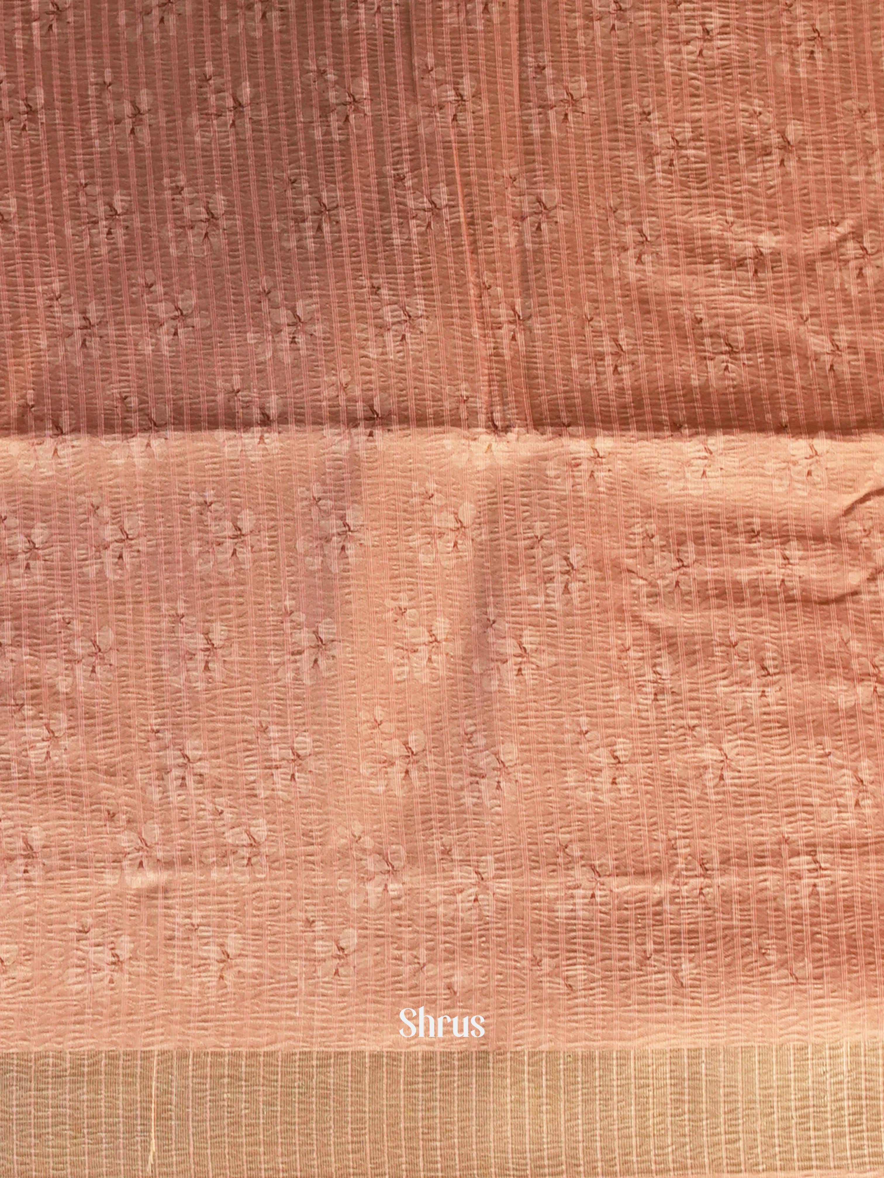 Pink & Grey- Bamboo silk Saree - Shop on ShrusEternity.com