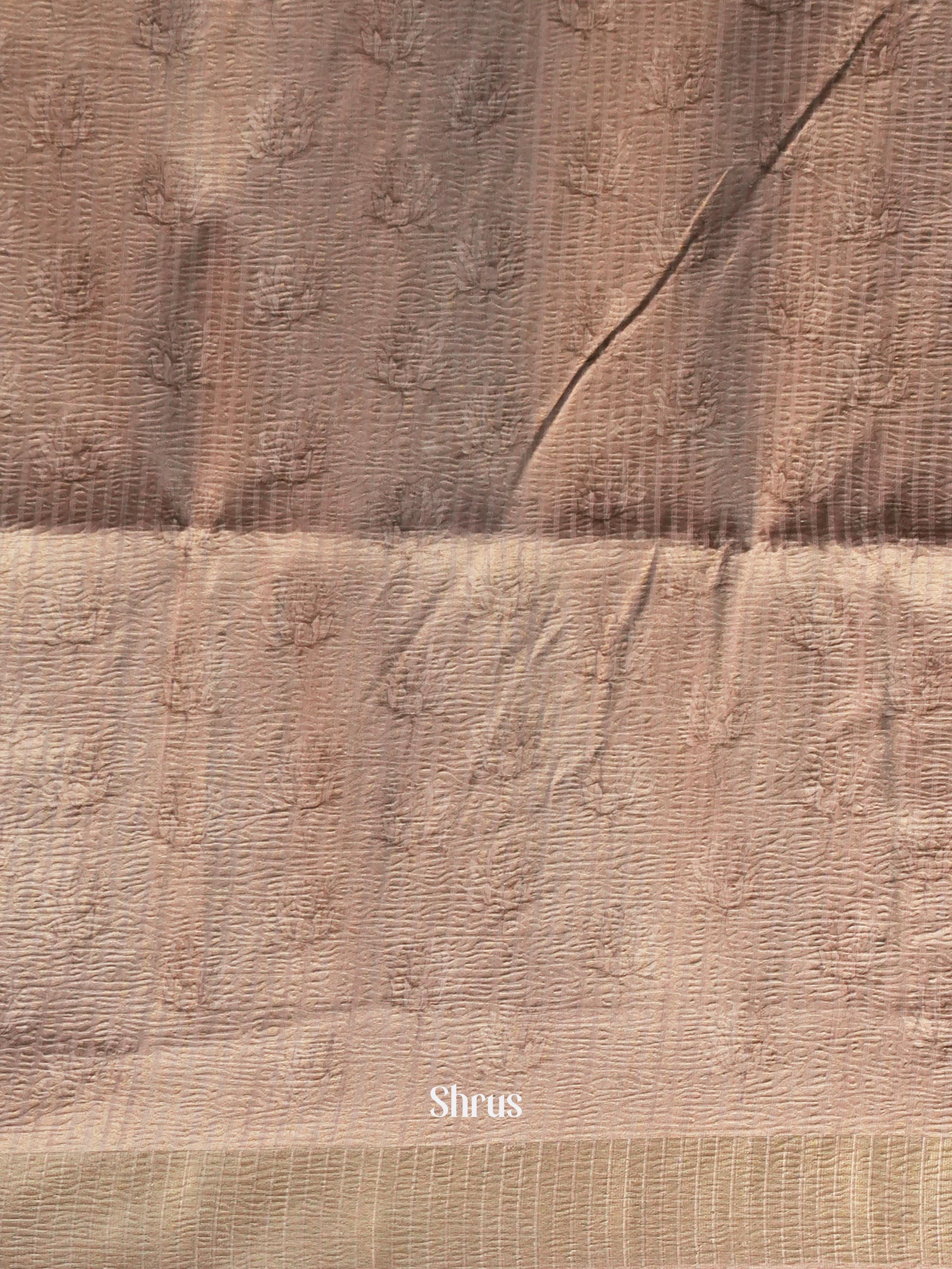 Brown & Grey - Bamboo silk Saree - Shop on ShrusEternity.com