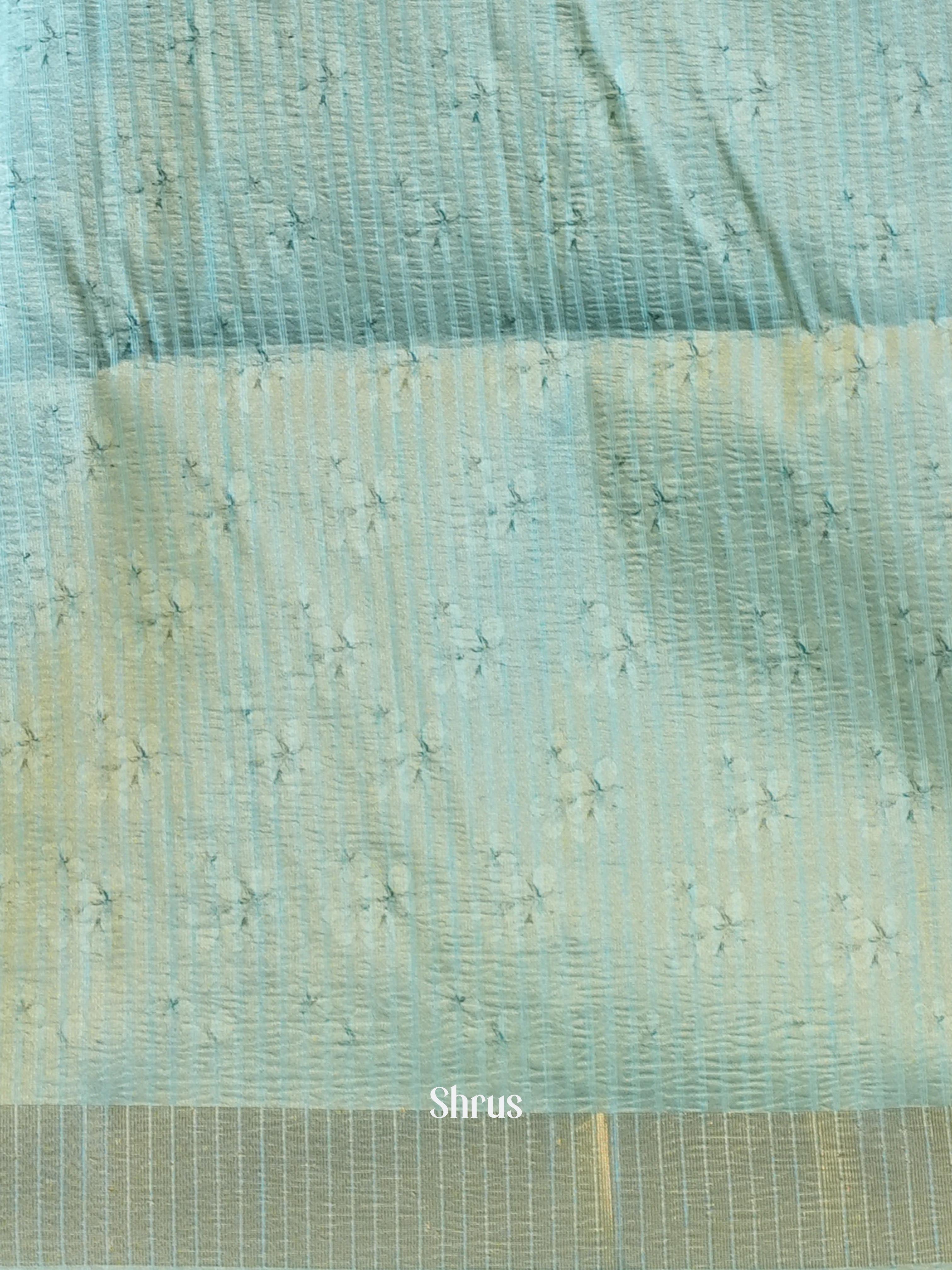 Teal- Bamboo Silk Saree - Shop on ShrusEternity.com
