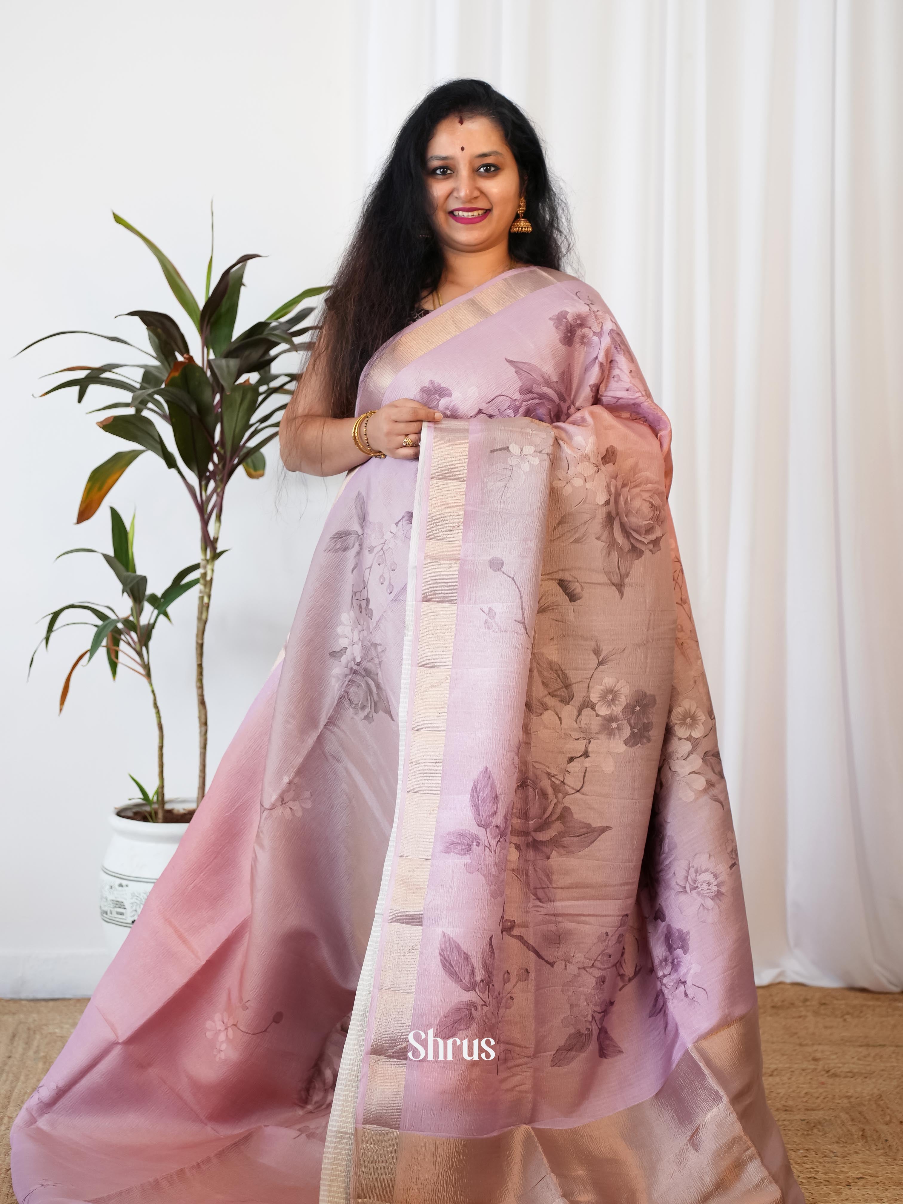 Mild Lavender - Bamboo Silk Saree - Shop on ShrusEternity.com