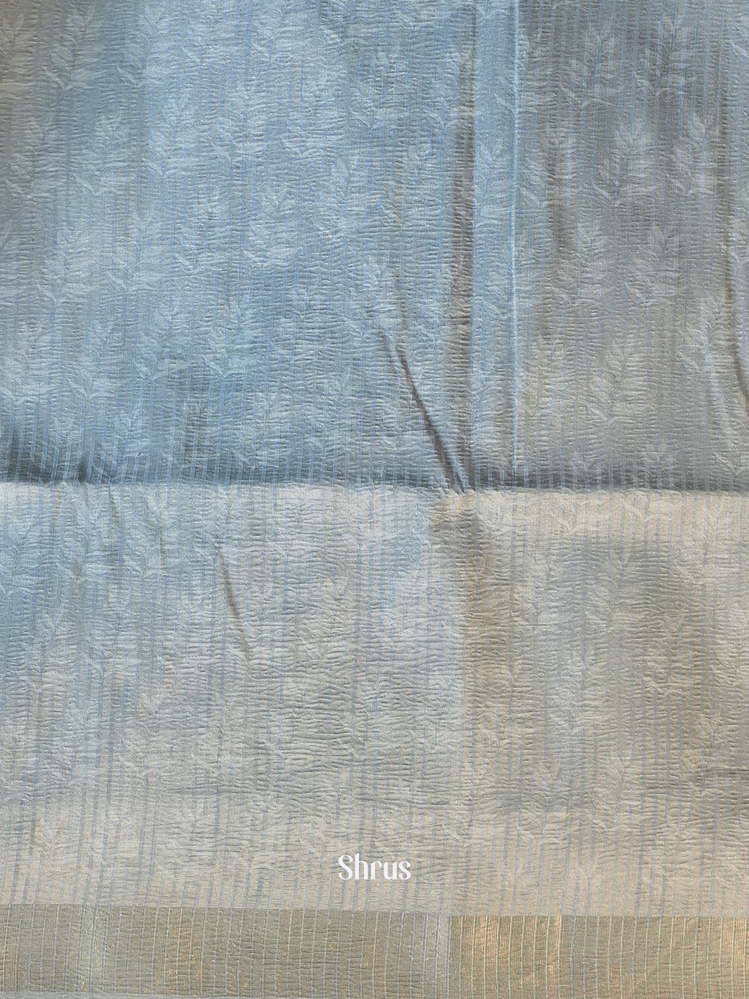 Green & Grey - Bamboo Silk Saree - Shop on ShrusEternity.com
