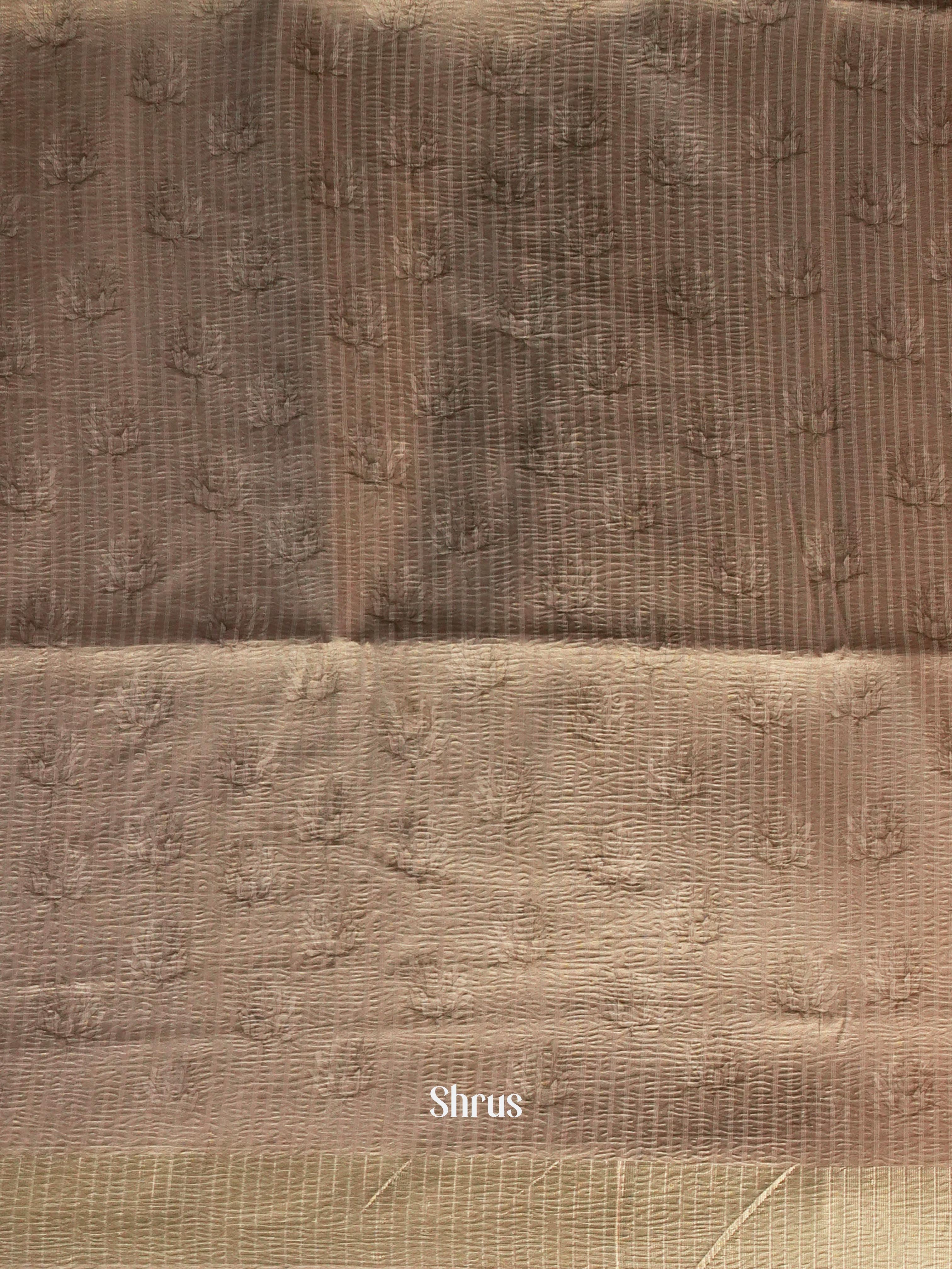 Dusty Brown & Grey - Bamboo silk Saree - Shop on ShrusEternity.com