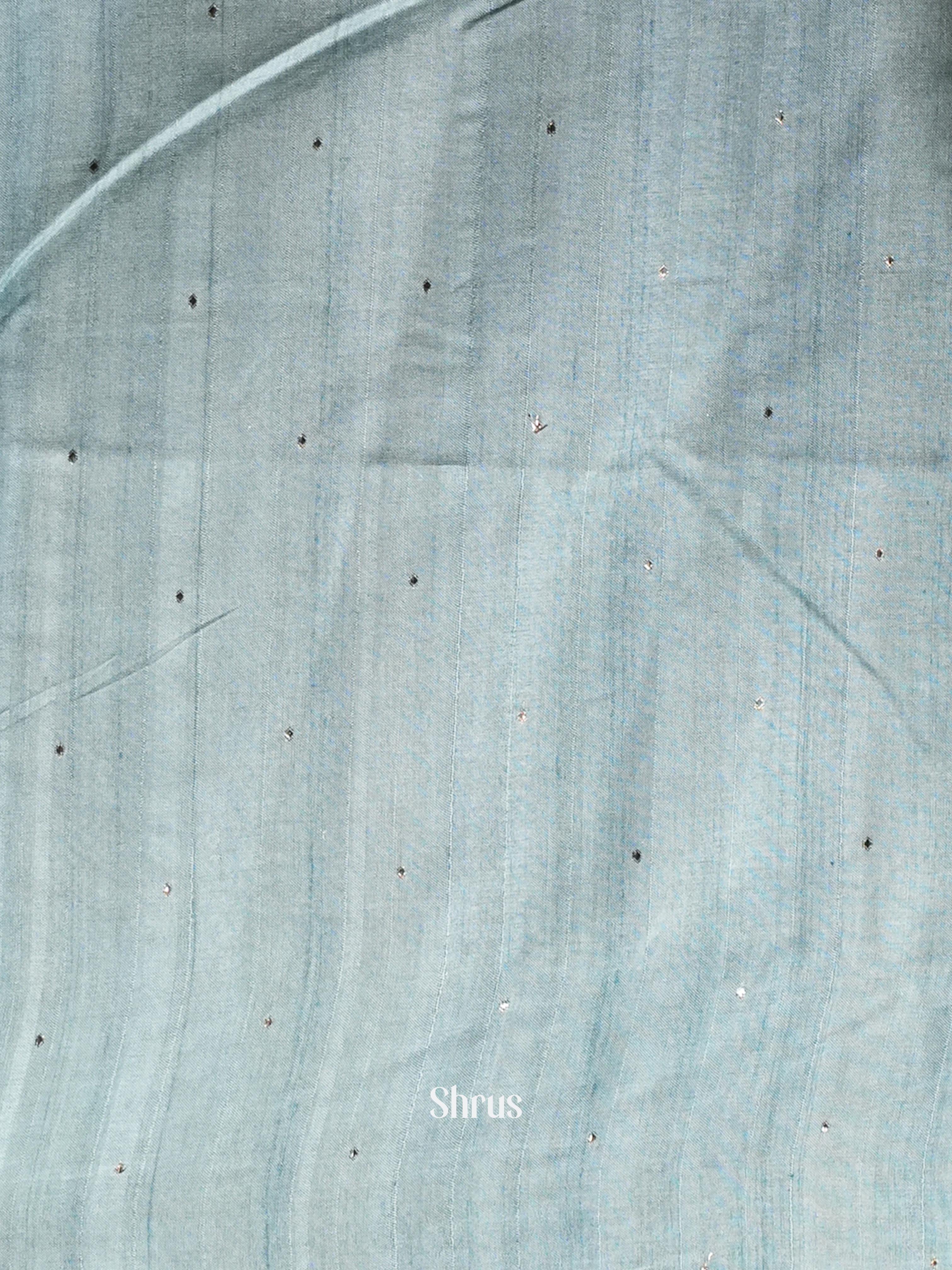 Pastel Green & Blue - Moonga Silk Saree - Shop on ShrusEternity.com