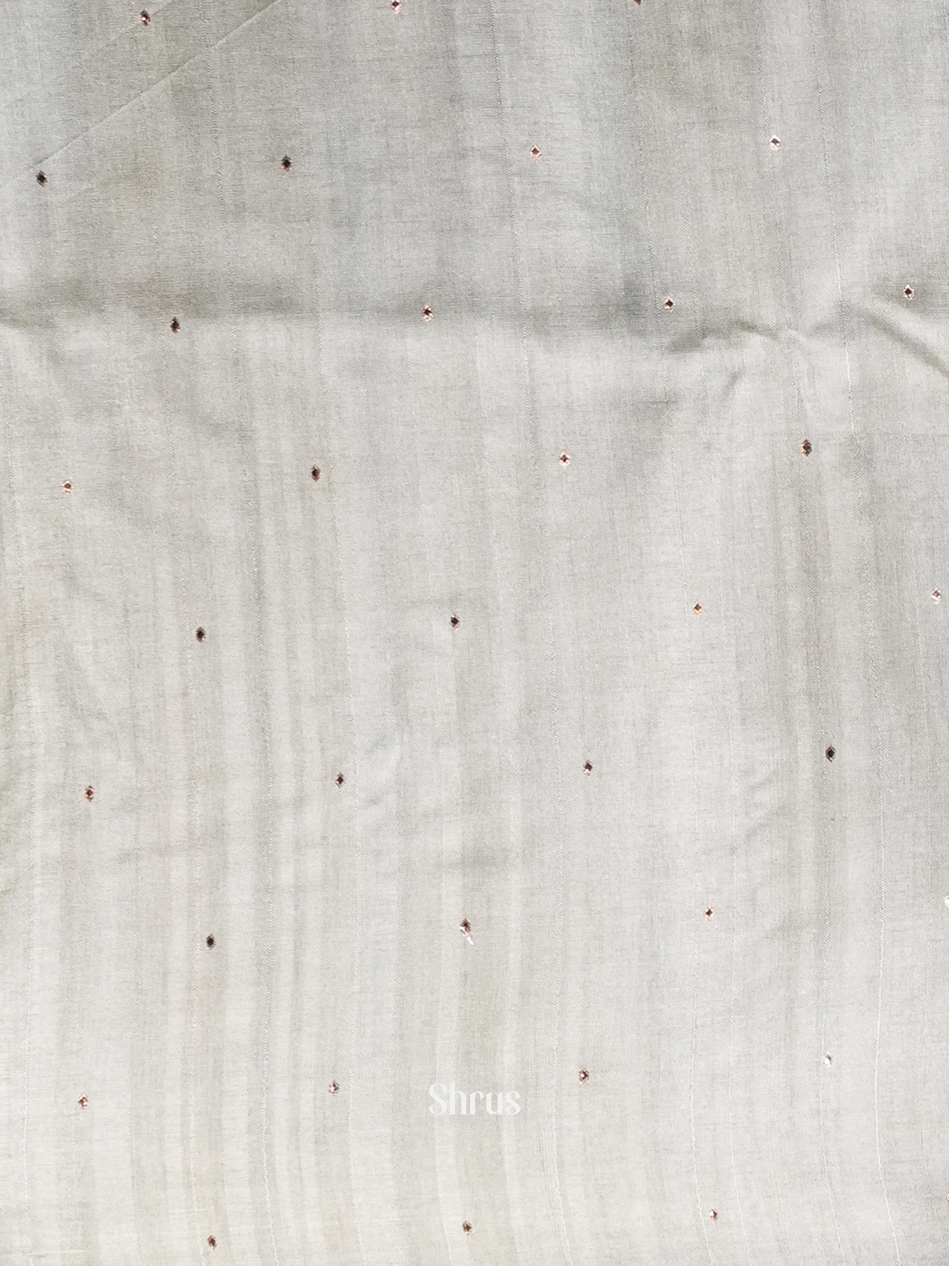 Pastel shades of Peach & Grey - Moonga Silk Saree - Shop on ShrusEternity.com