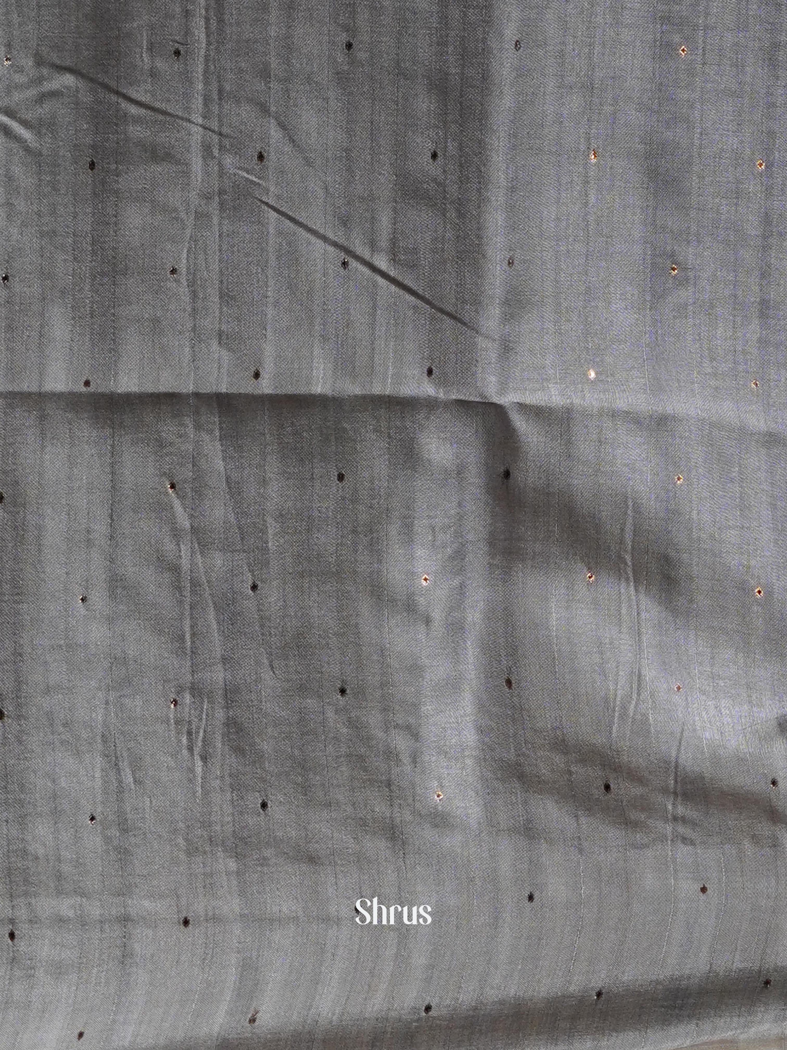 Grey & Green - Moonga silk Saree - Shop on ShrusEternity.com