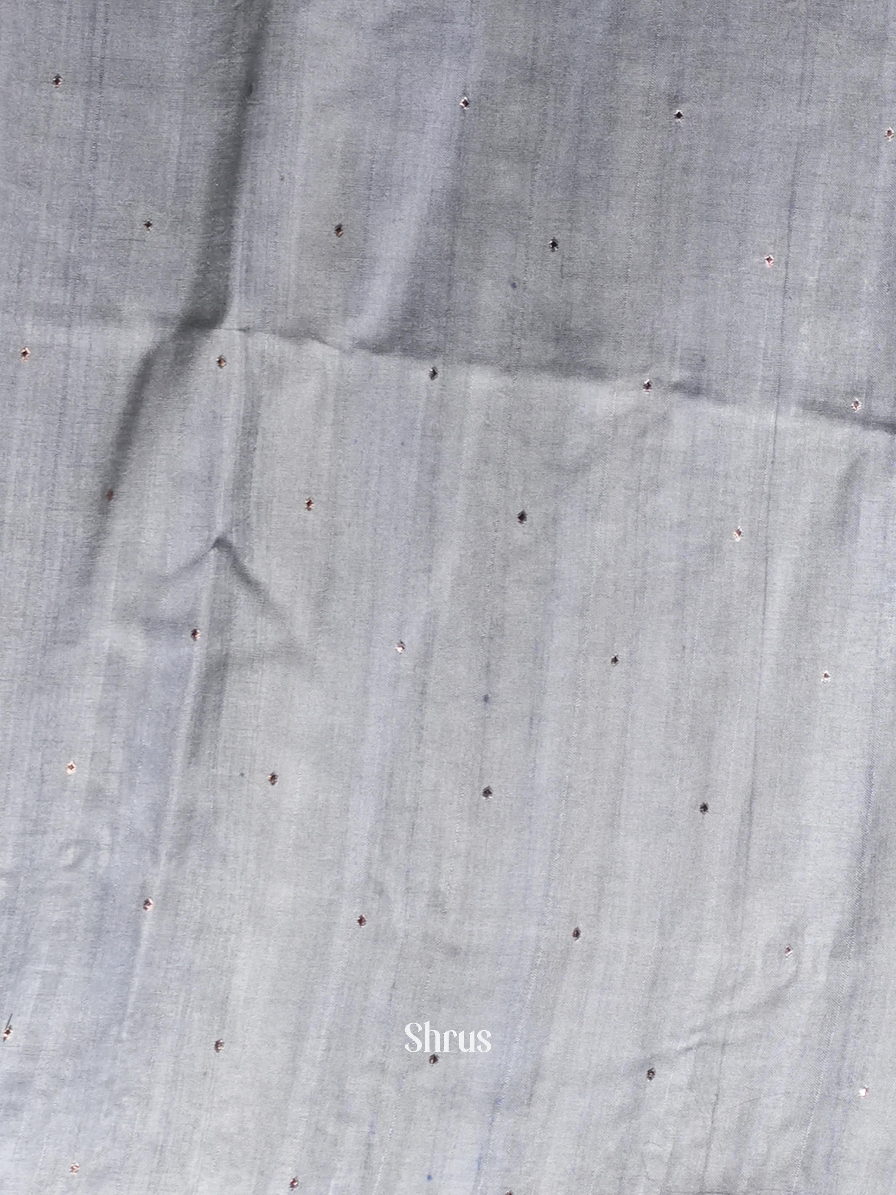 Pastel Peach Shades & Grey - Moonga Silk Saree - Shop on ShrusEternity.com