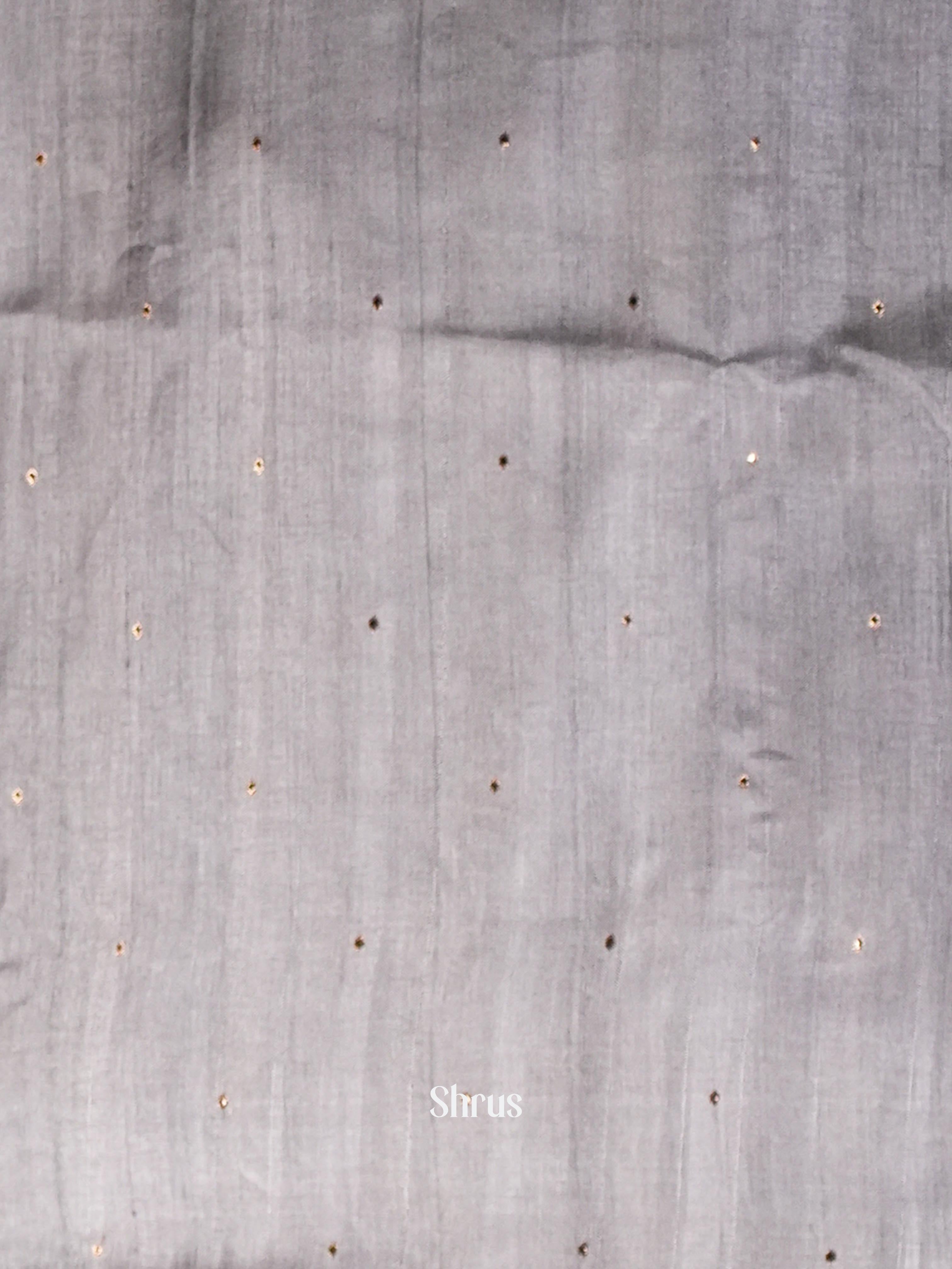 Peach & Grey - Moonga Silk Saree - Shop on ShrusEternity.com