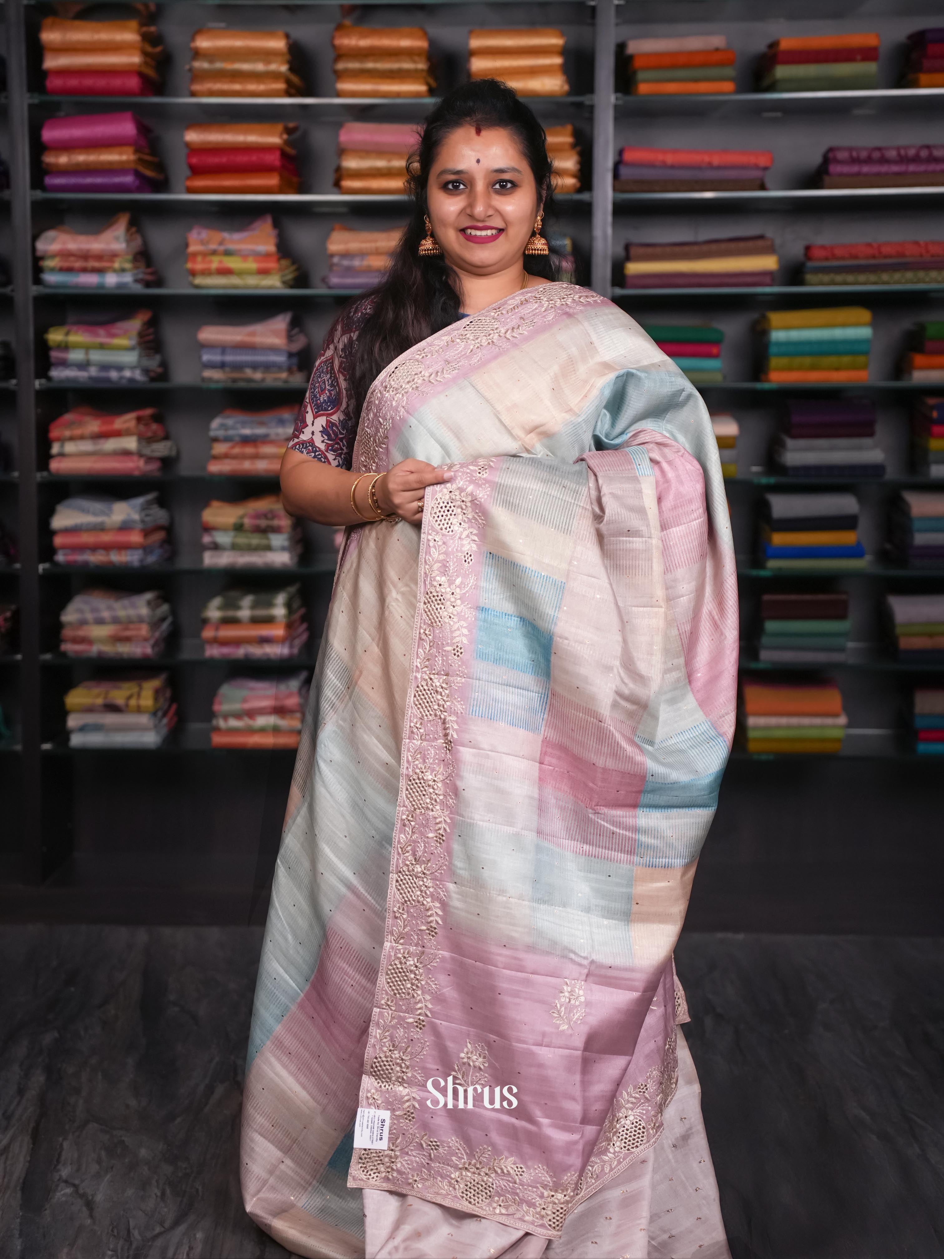 Pink & Peach - Moonga Silk Saree - Shop on ShrusEternity.com