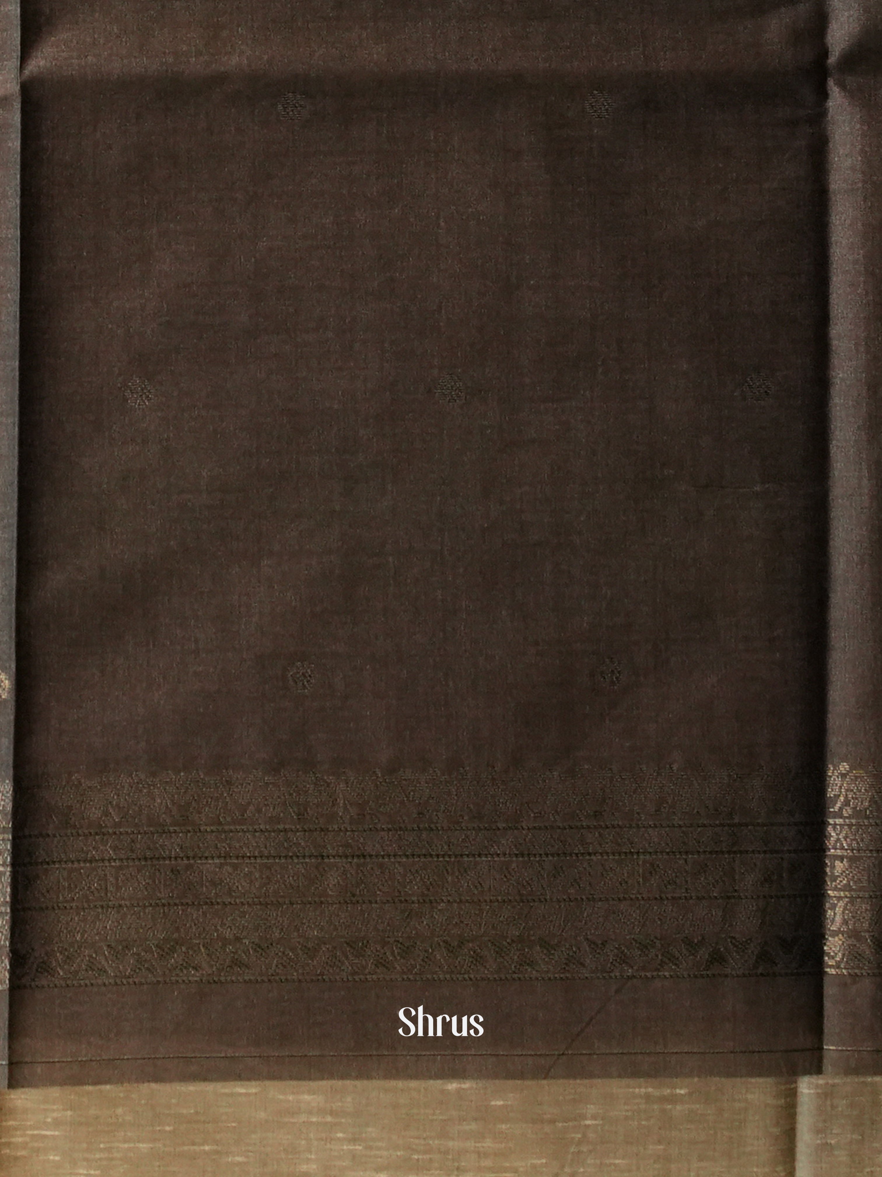 Brown - Semi Tussar Saree - Shop on ShrusEternity.com