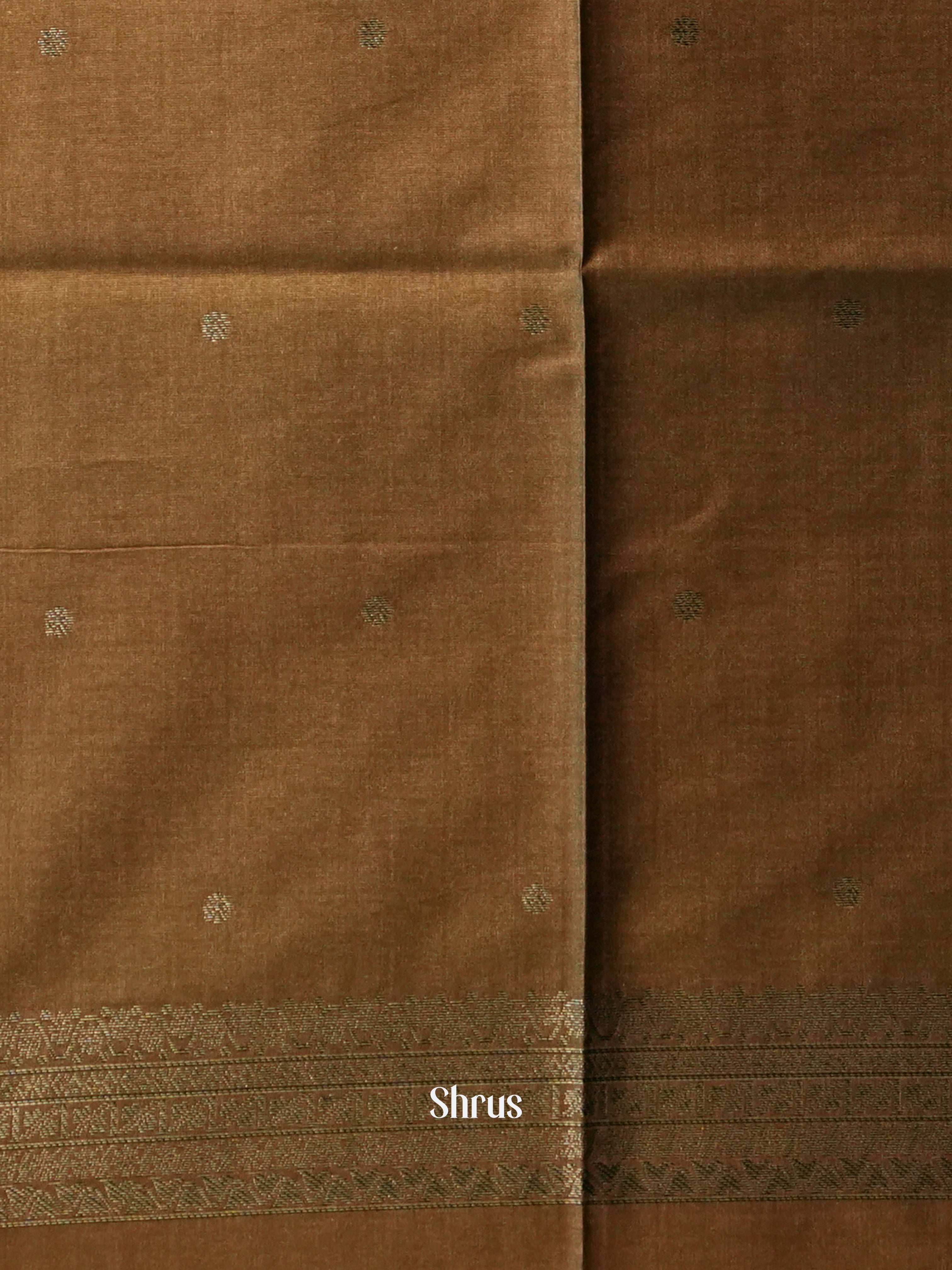 Bluish Grey & Brown - Semi Tussar Saree - Shop on ShrusEternity.com