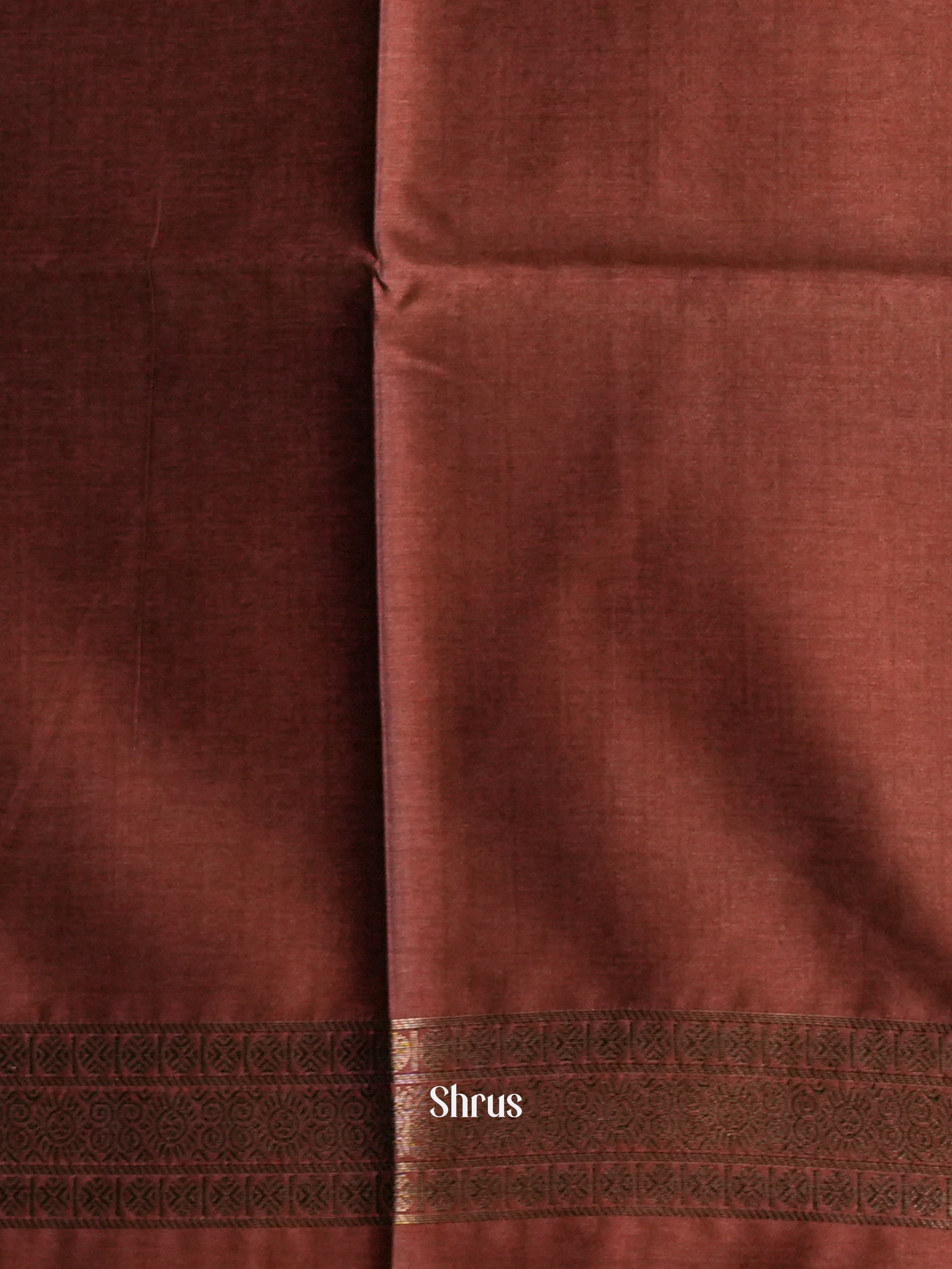 Brown - Semi Tussar Saree - Shop on ShrusEternity.com
