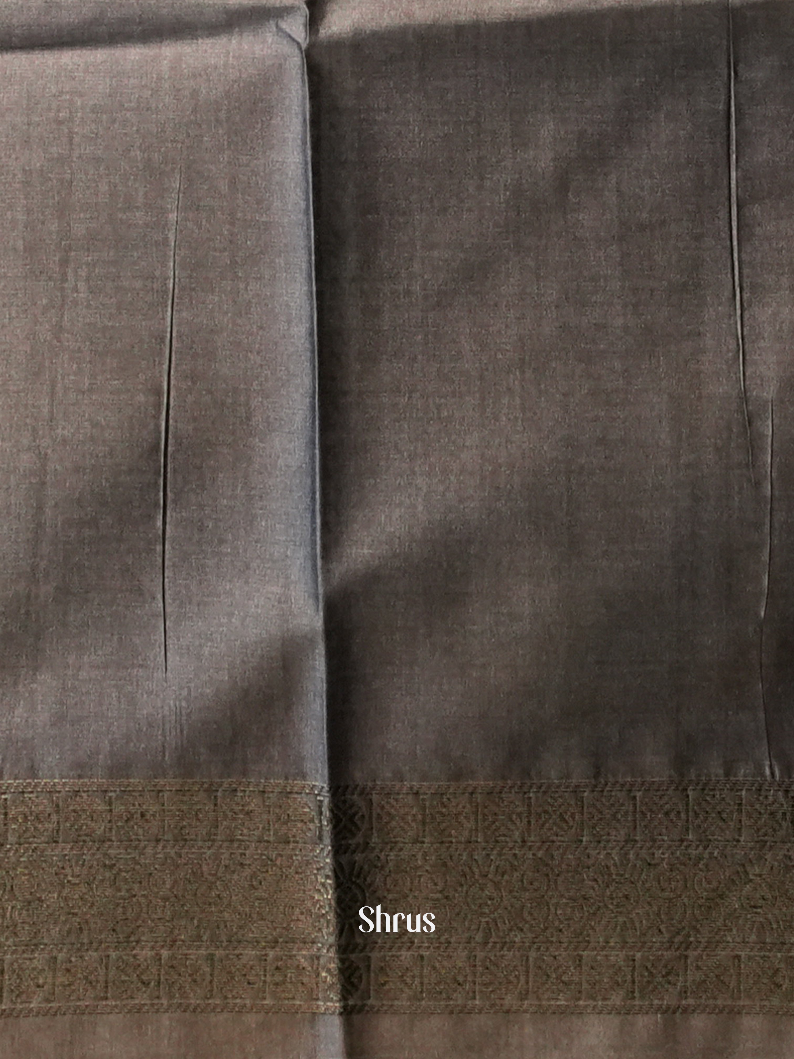 Grey - Semi Tussar Saree - Shop on ShrusEternity.com