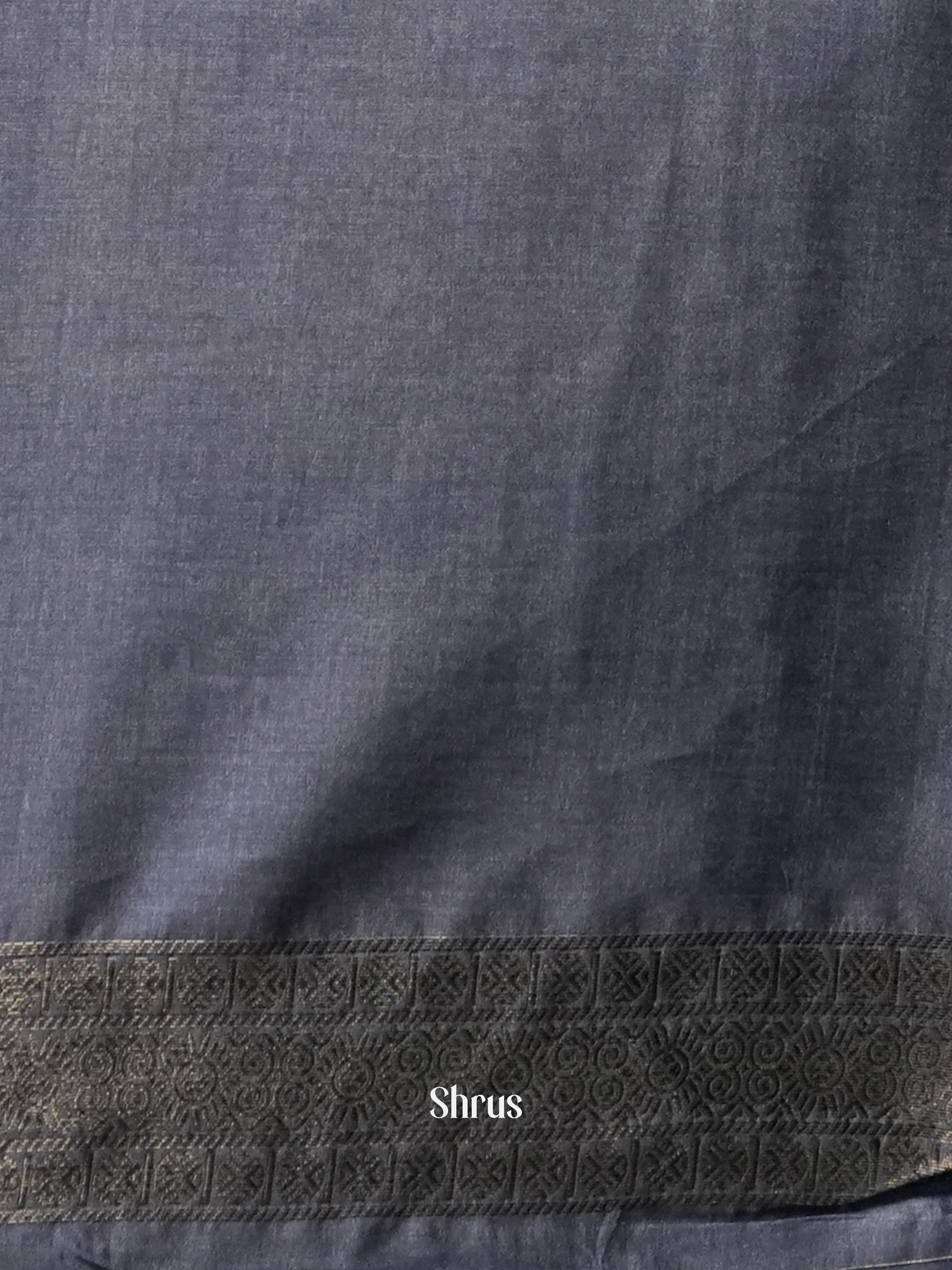 Bluish Grey - Semi Tussar Saree - Shop on ShrusEternity.com