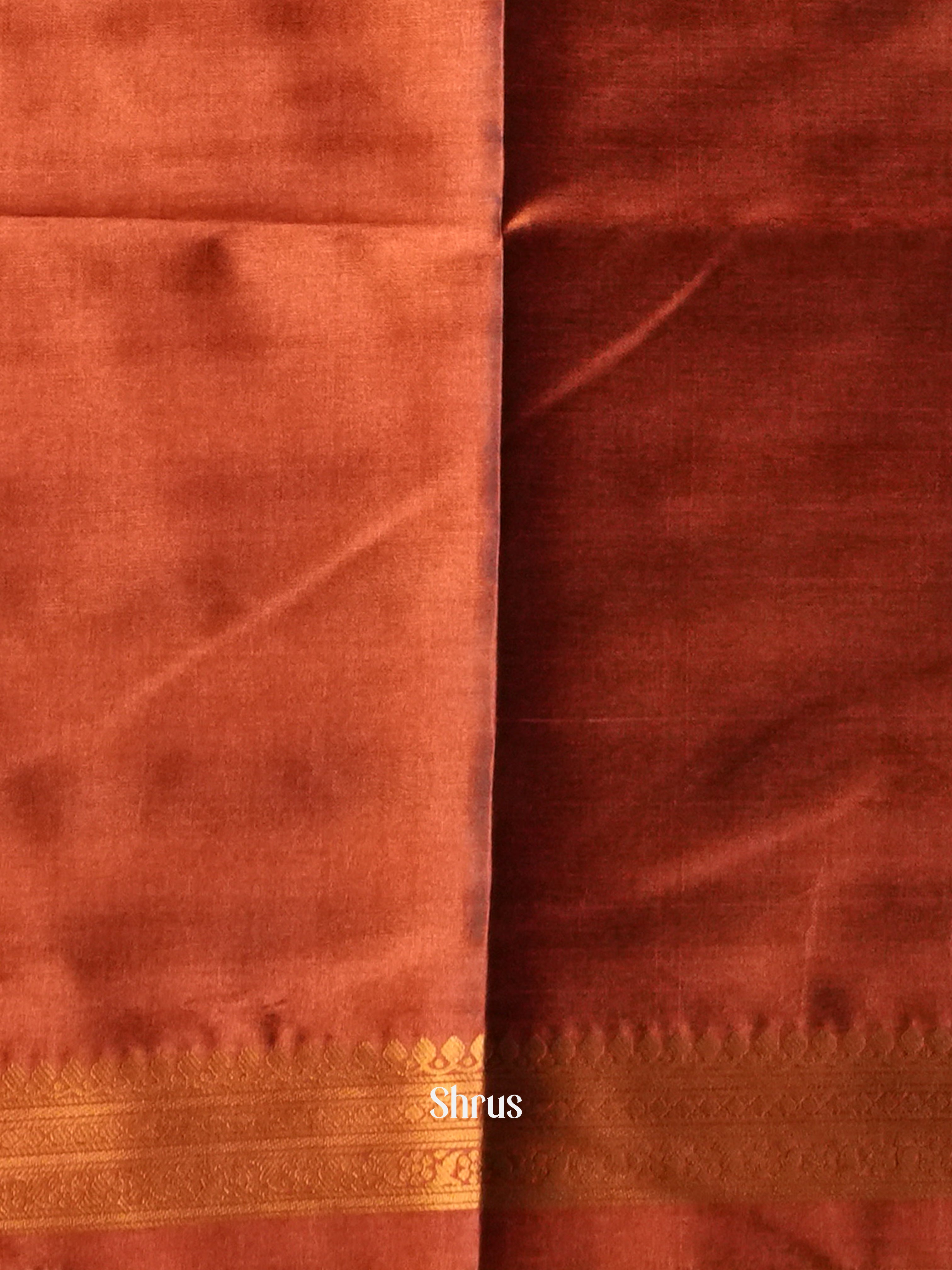 Blue & Red- Semi Tussar Saree - Shop on ShrusEternity.com