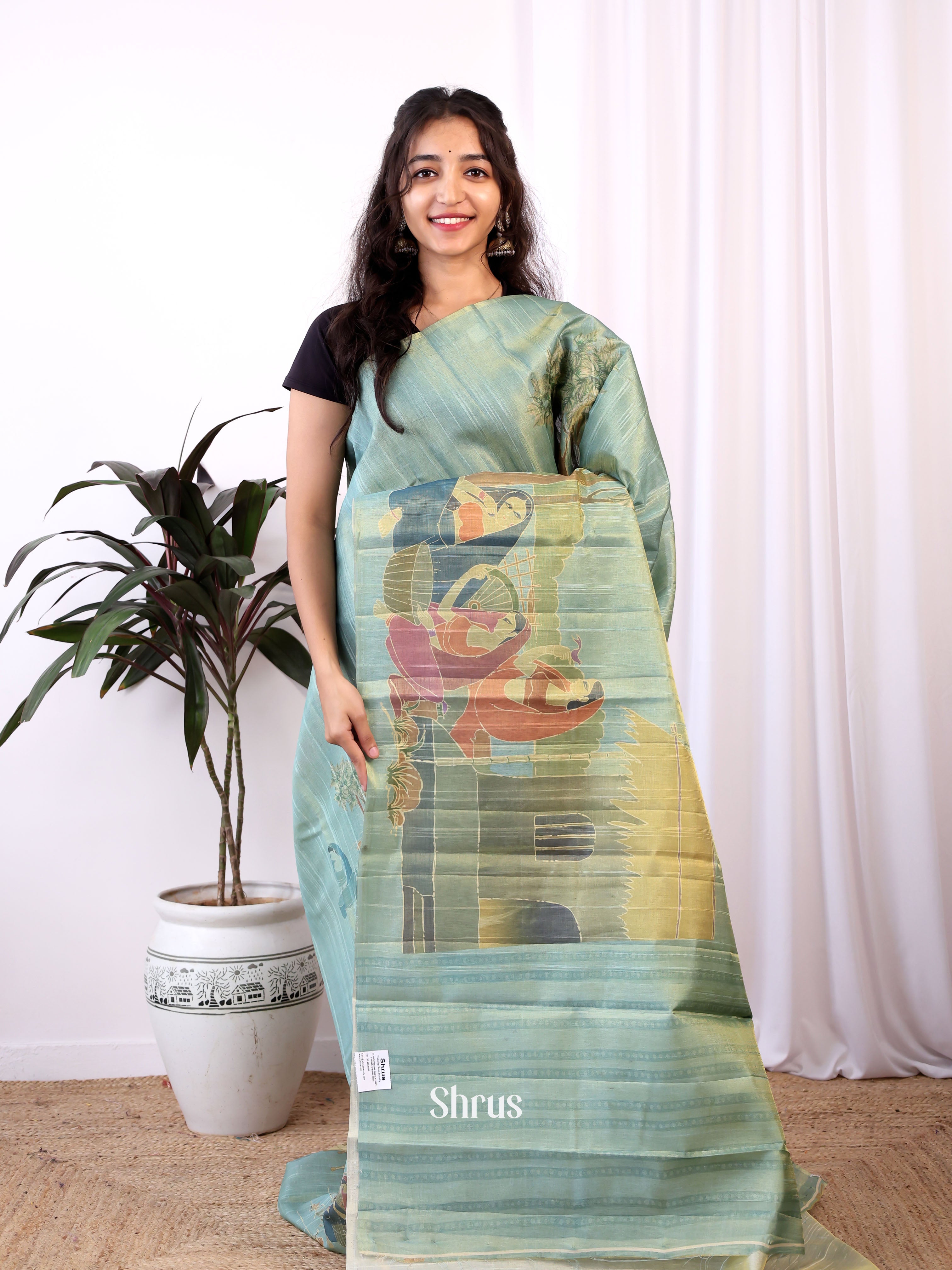 CIS04694 - Semi Tussar Saree - Shop on ShrusEternity.com