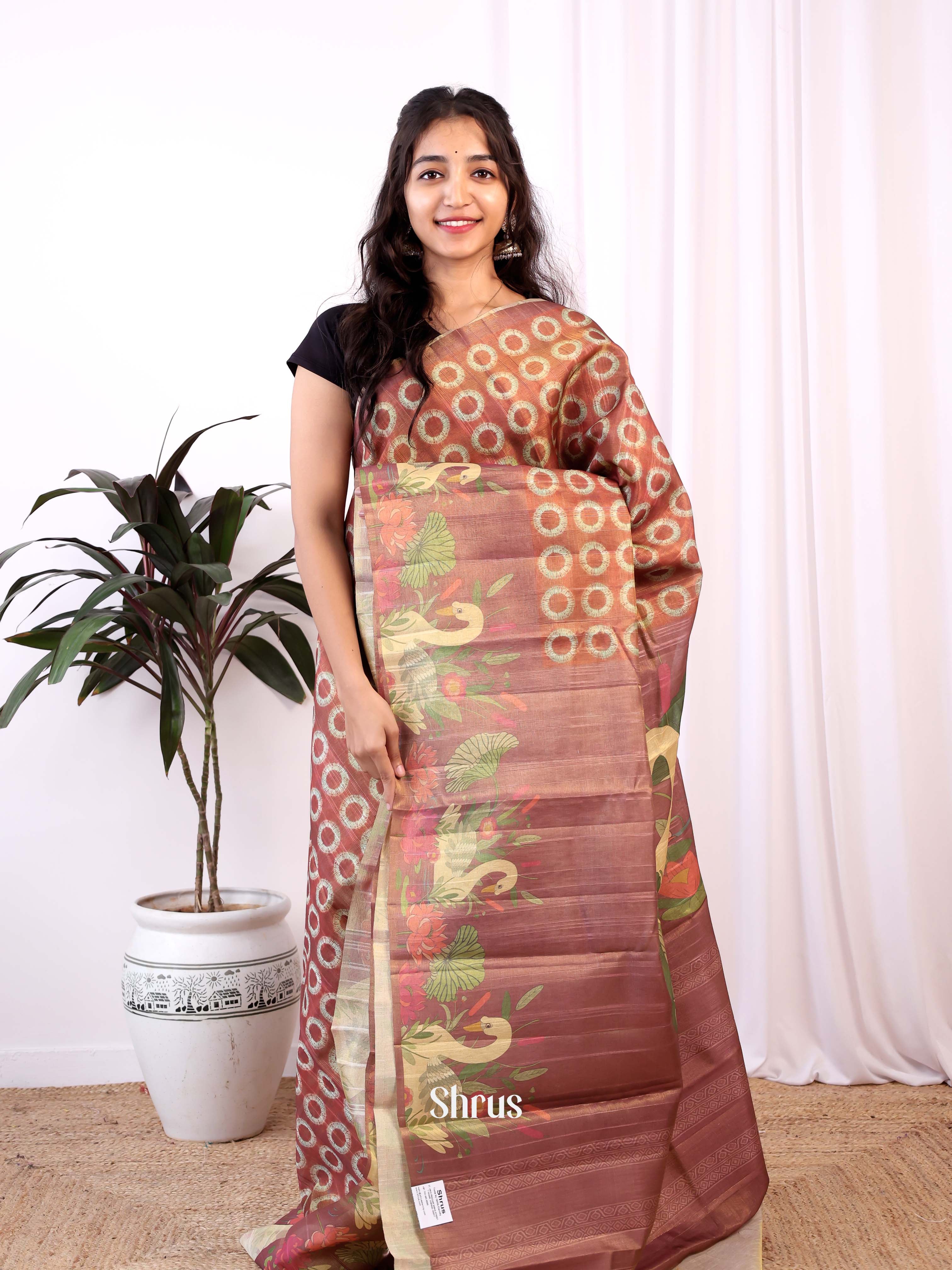 CIS04696 - Semi Tussar Saree - Shop on ShrusEternity.com