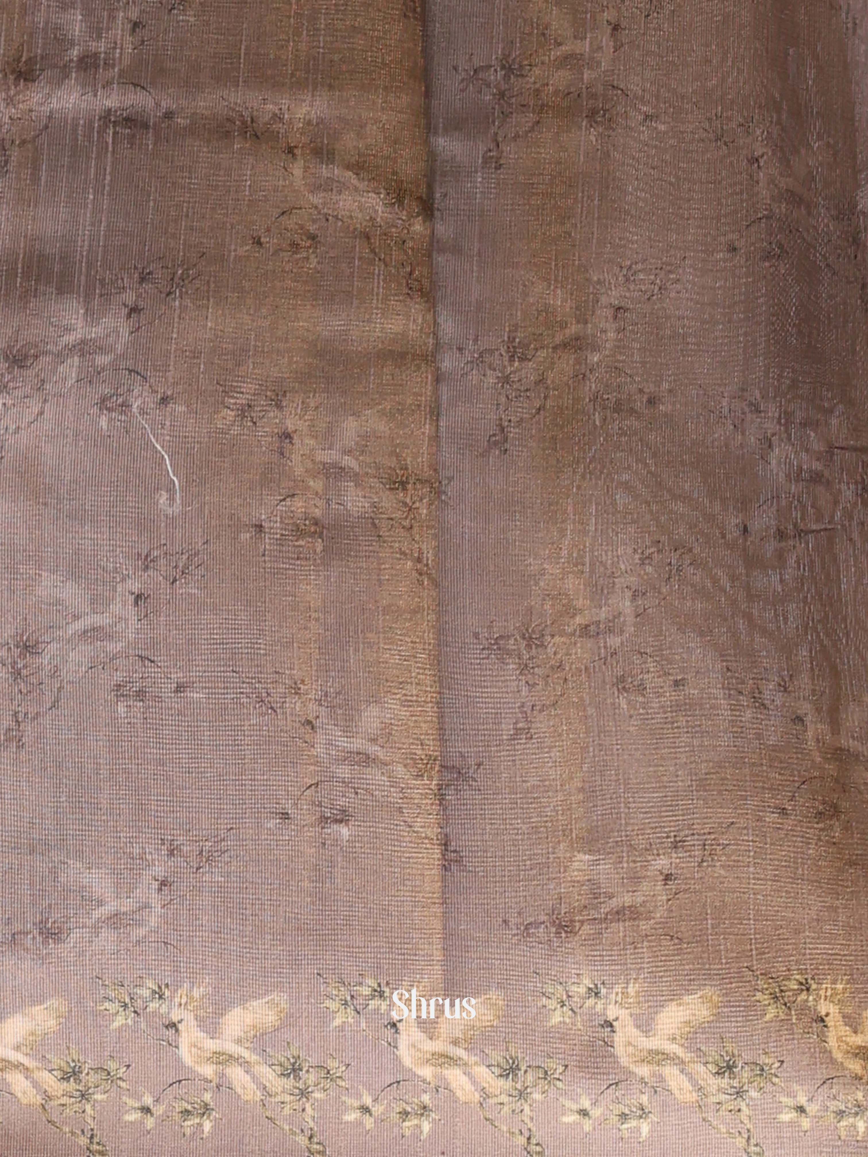 Double Shaded Greyish gold - Semi Tussar Saree - Shop on ShrusEternity.com