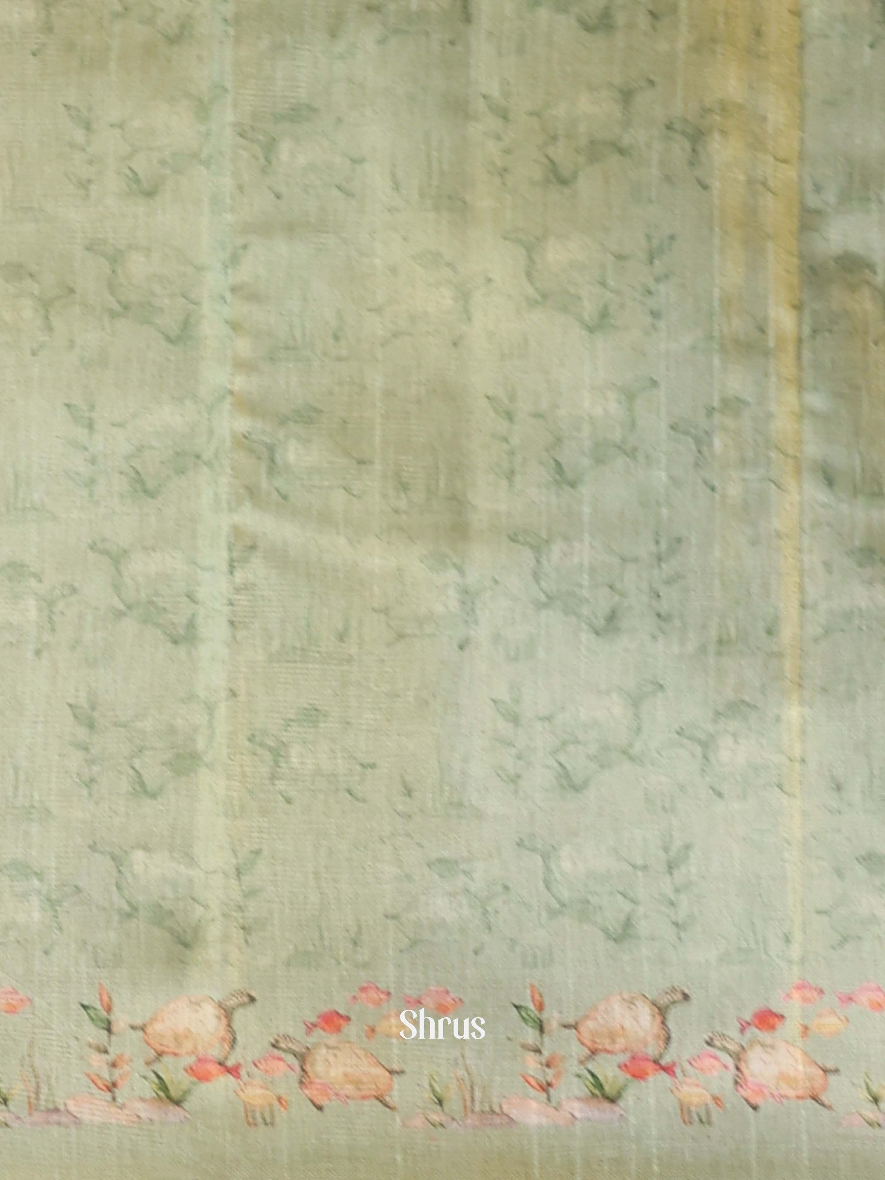 Green- Semi Tussar Saree - Shop on ShrusEternity.com