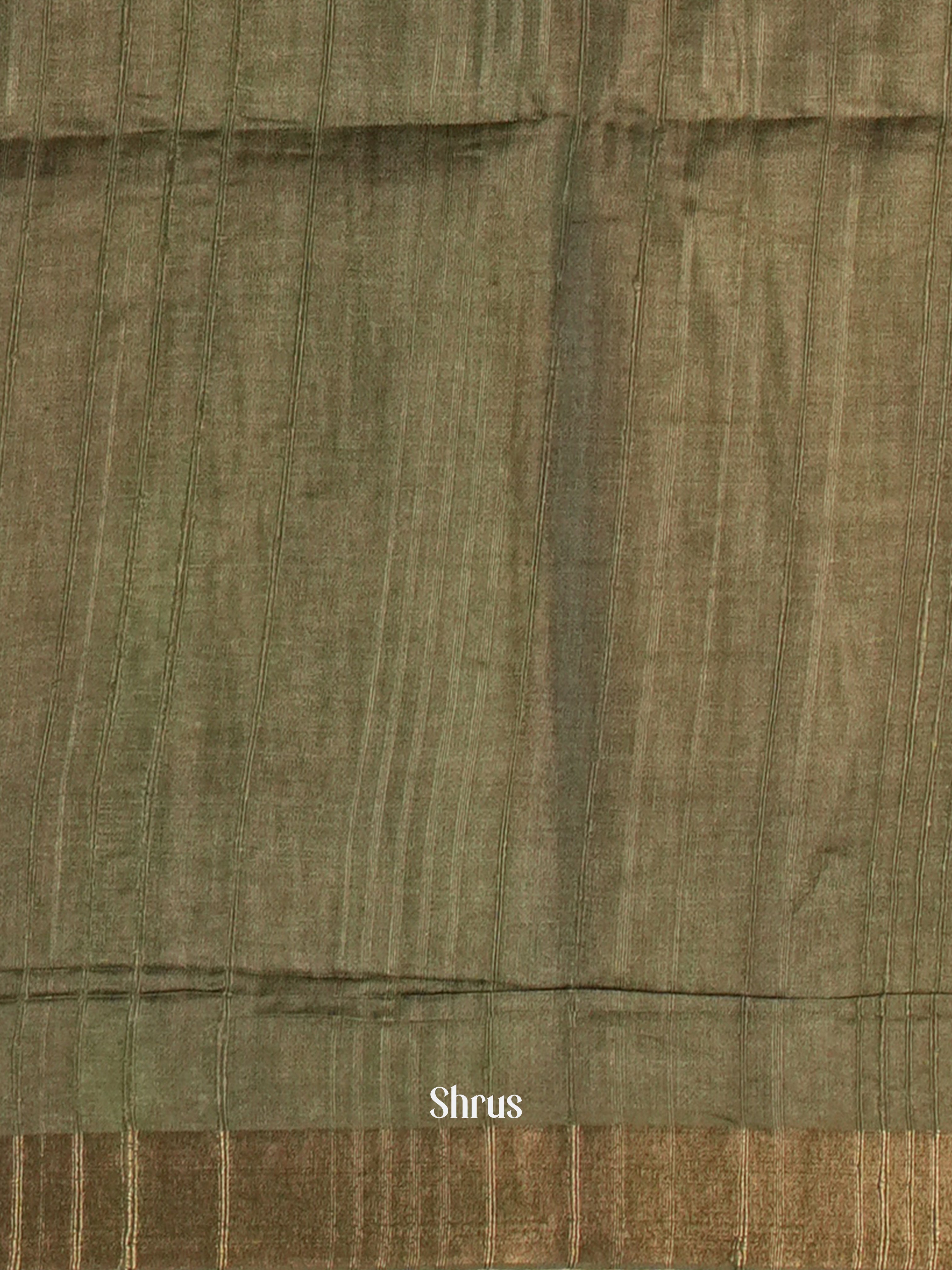 Brown & Green - Matka Cotton Saree - Shop on ShrusEternity.com