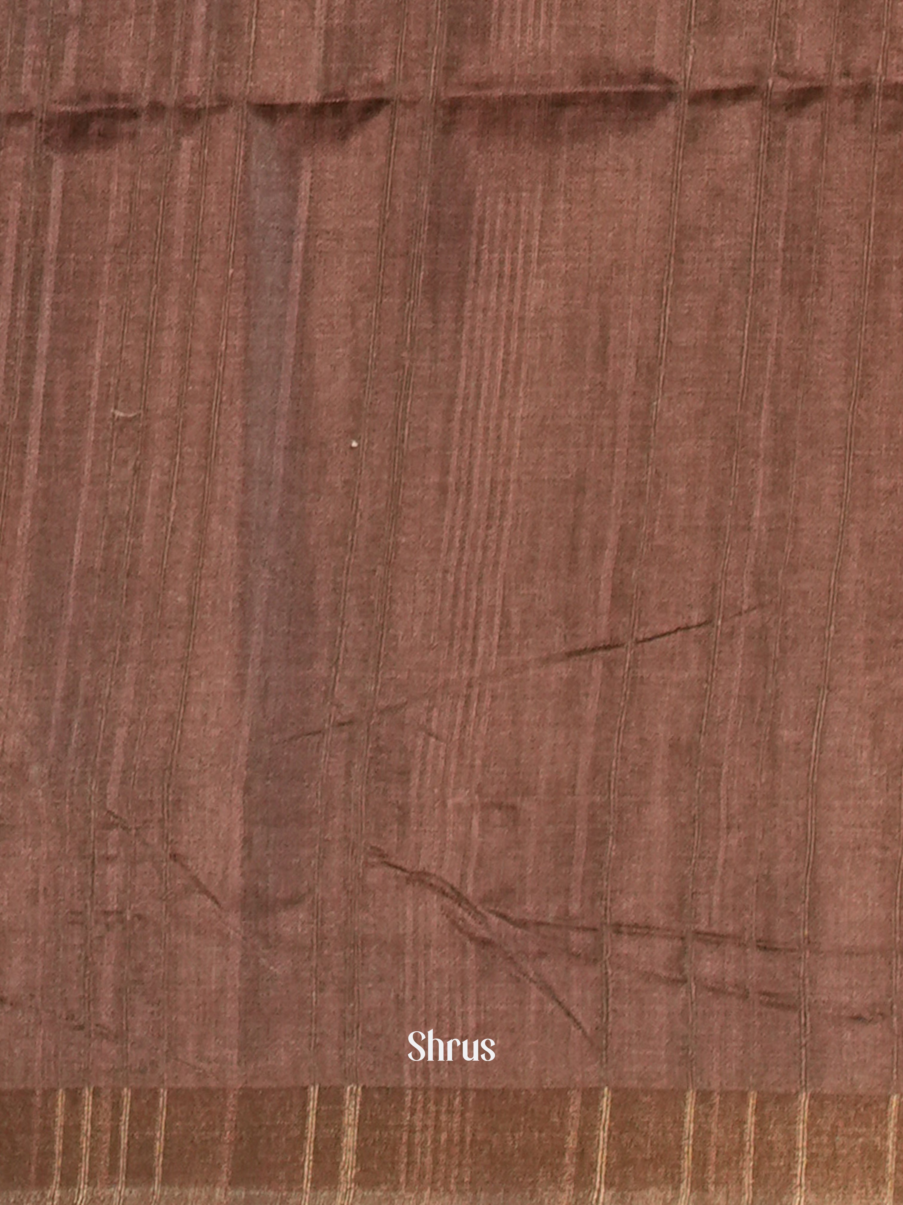 Brown - Matka Cotton Saree - Shop on ShrusEternity.com