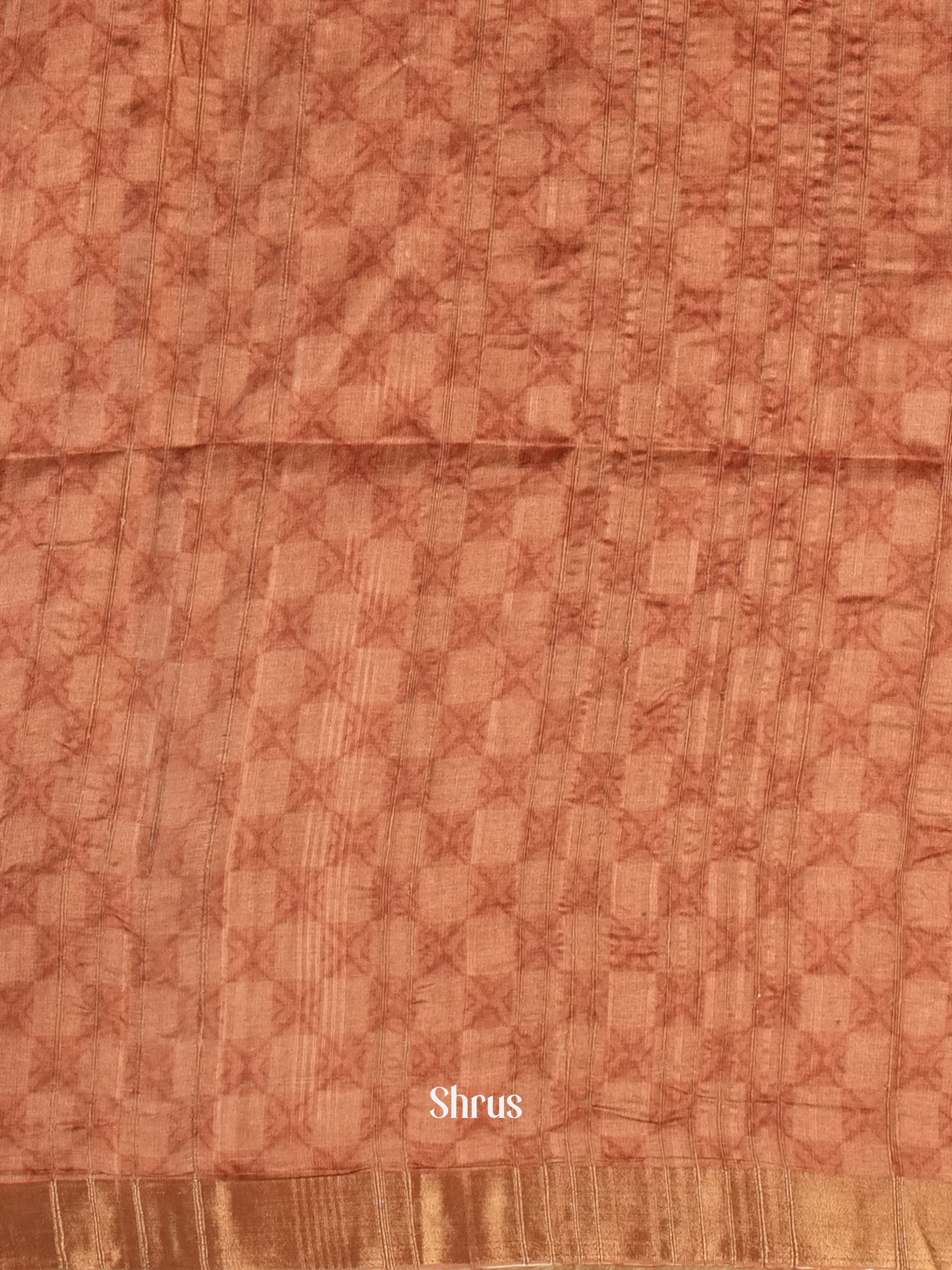 Brown - Matka Cotton Saree - Shop on ShrusEternity.com