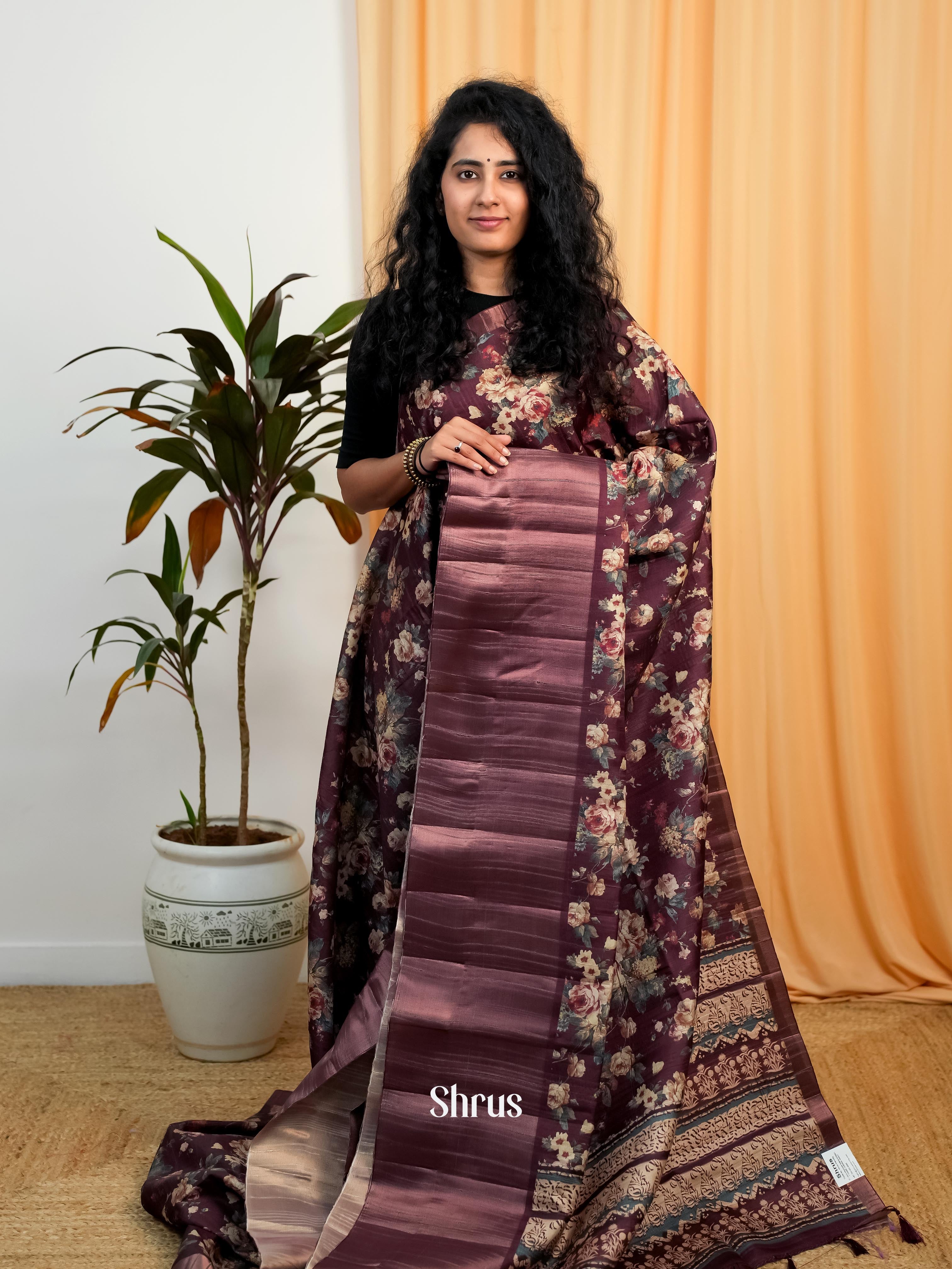 Coffee Brown - Matka Cotton Saree - Shop on ShrusEternity.com