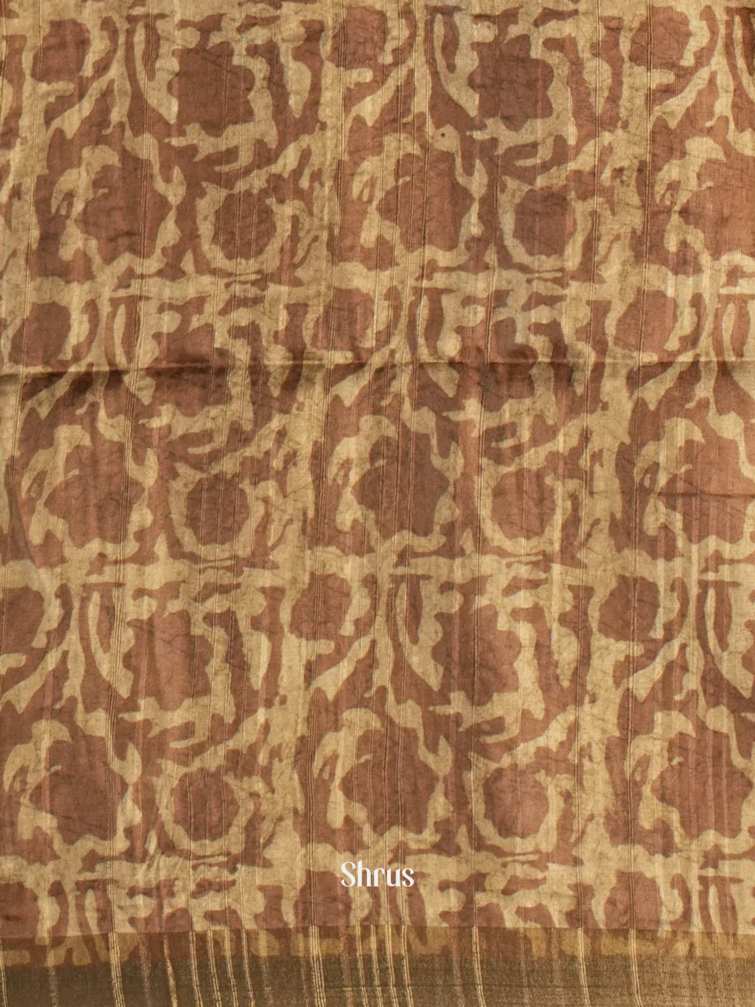 Brown - Matka Cotton Saree - Shop on ShrusEternity.com