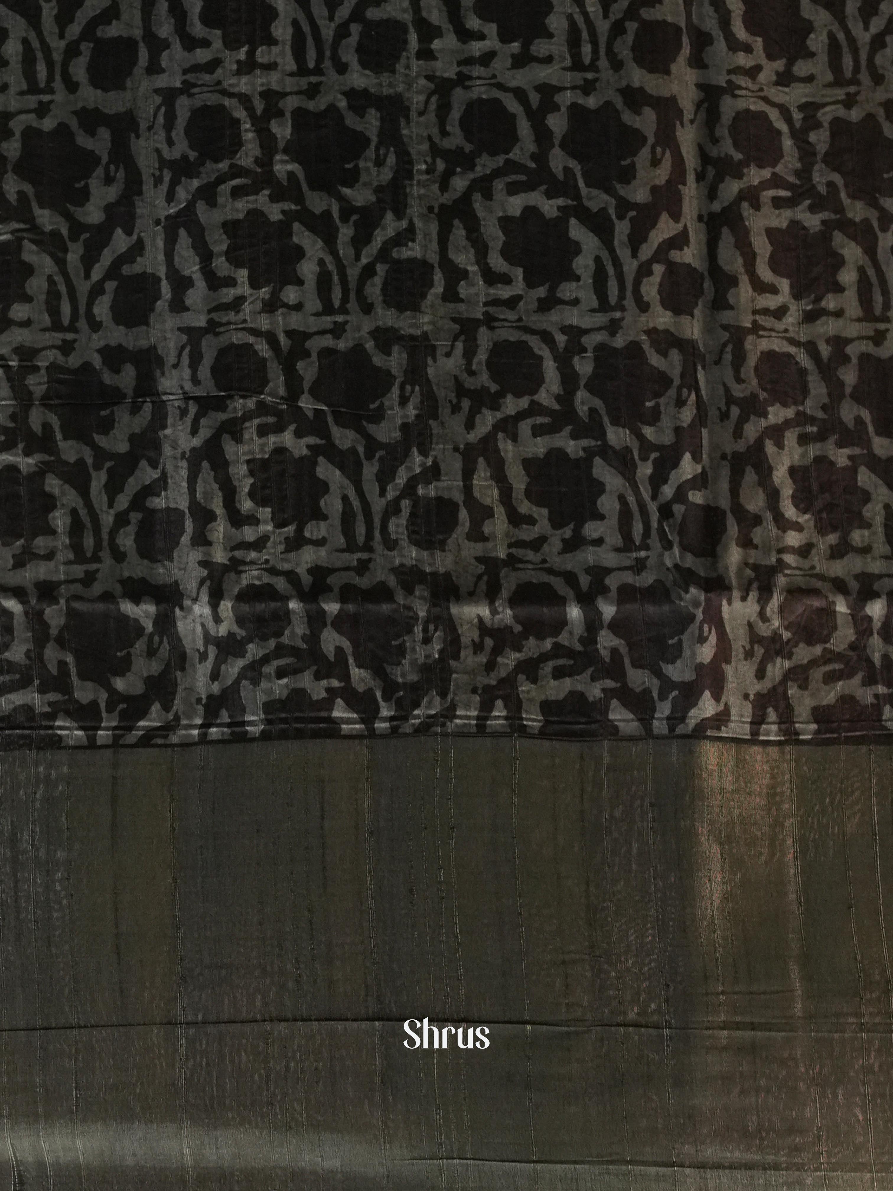 Grey & Black - Matka Cotton Saree - Shop on ShrusEternity.com