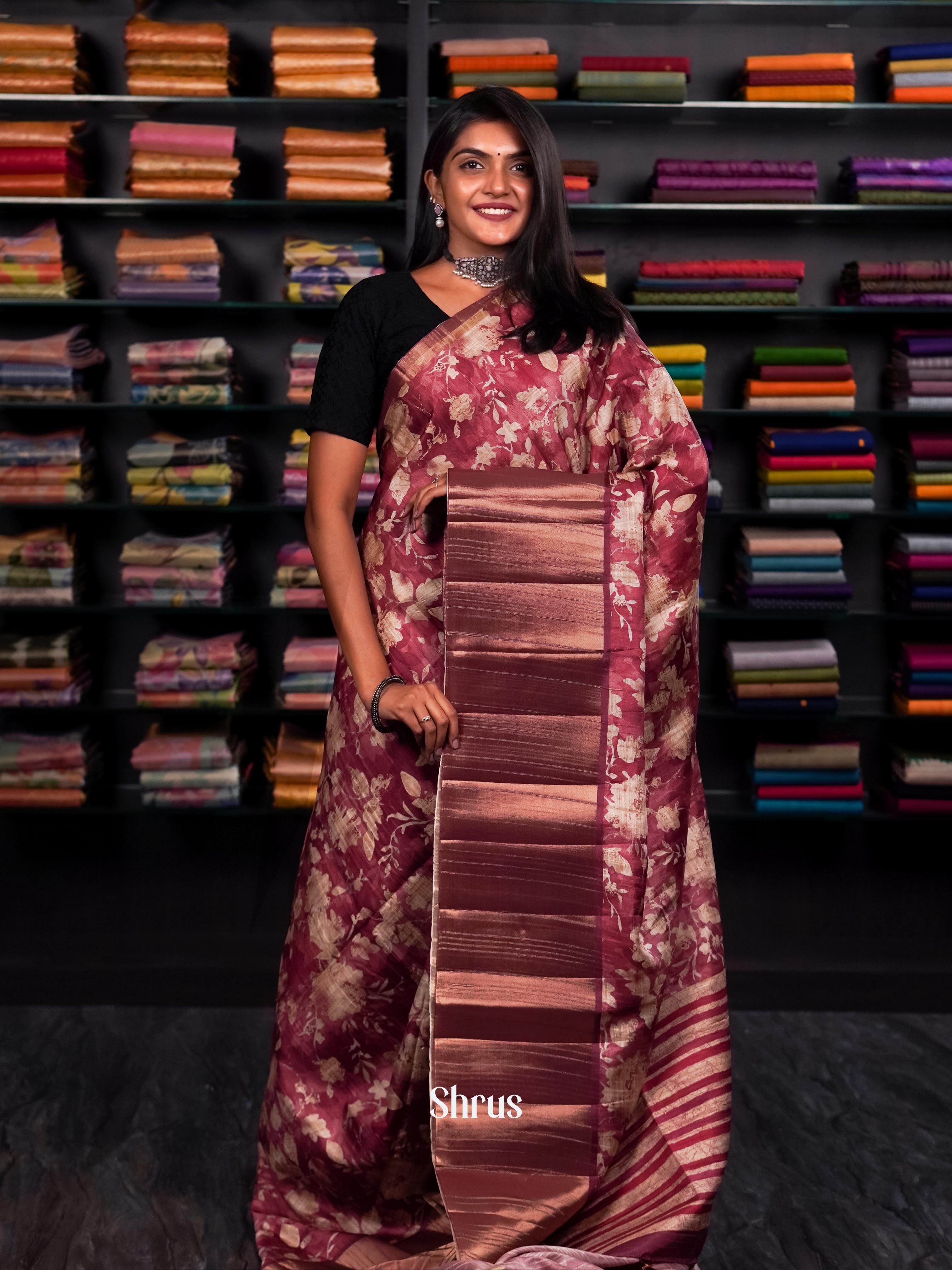 Red - matka Cotton Saree - Shop on ShrusEternity.com