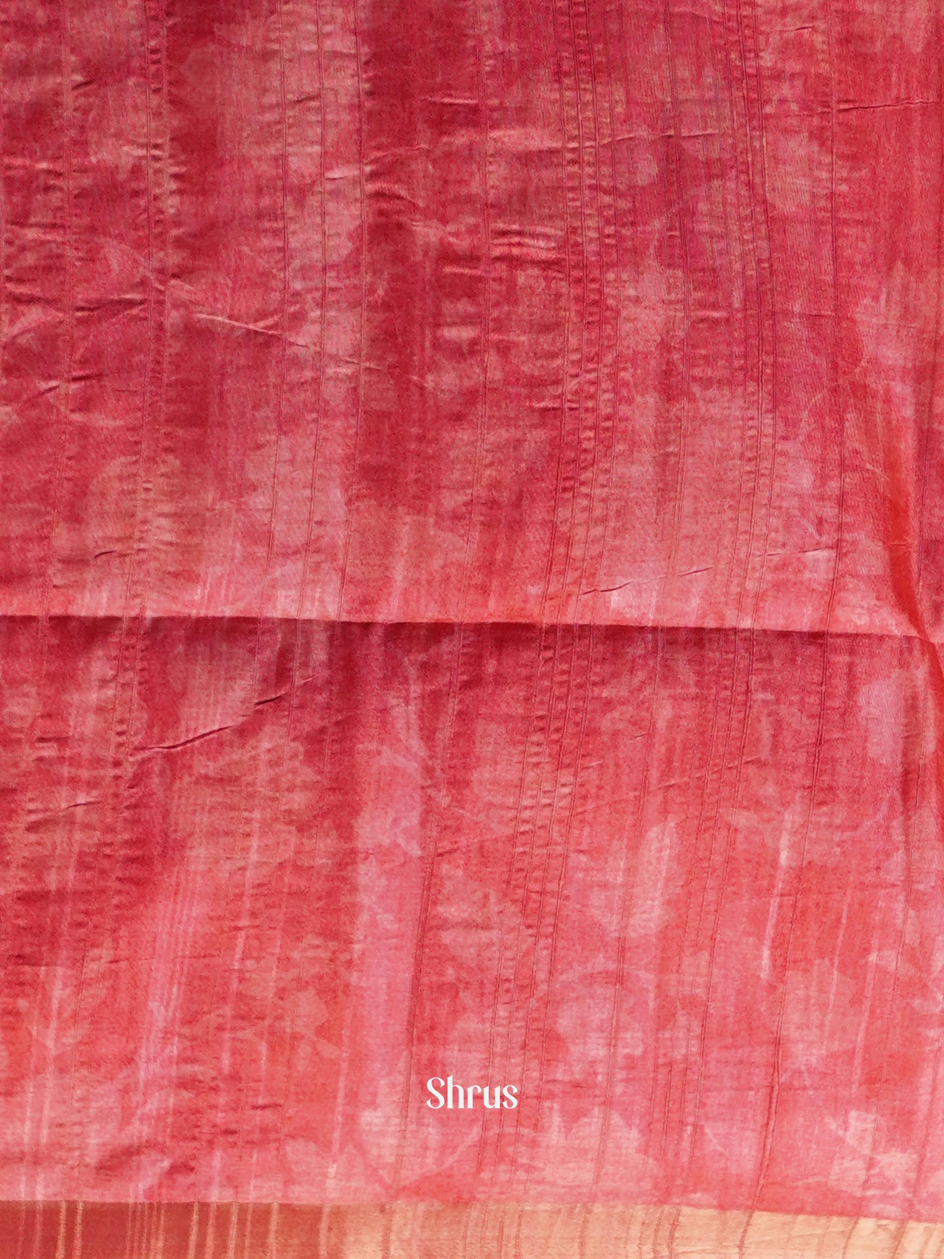 Pink & Beige - matka Cotton Saree - Shop on ShrusEternity.com