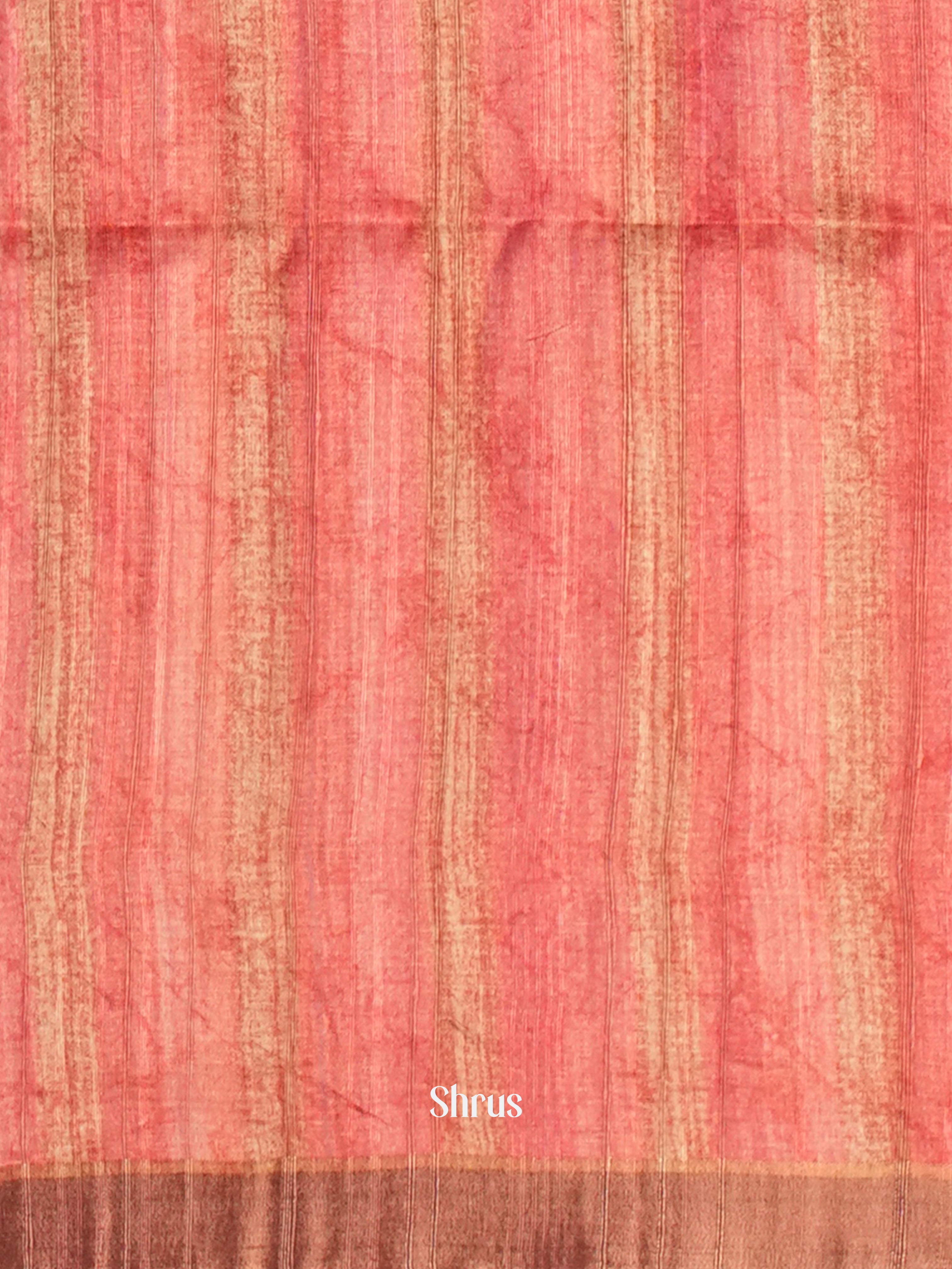 Peach & Purple - Matka Cotton Saree - Shop on ShrusEternity.com