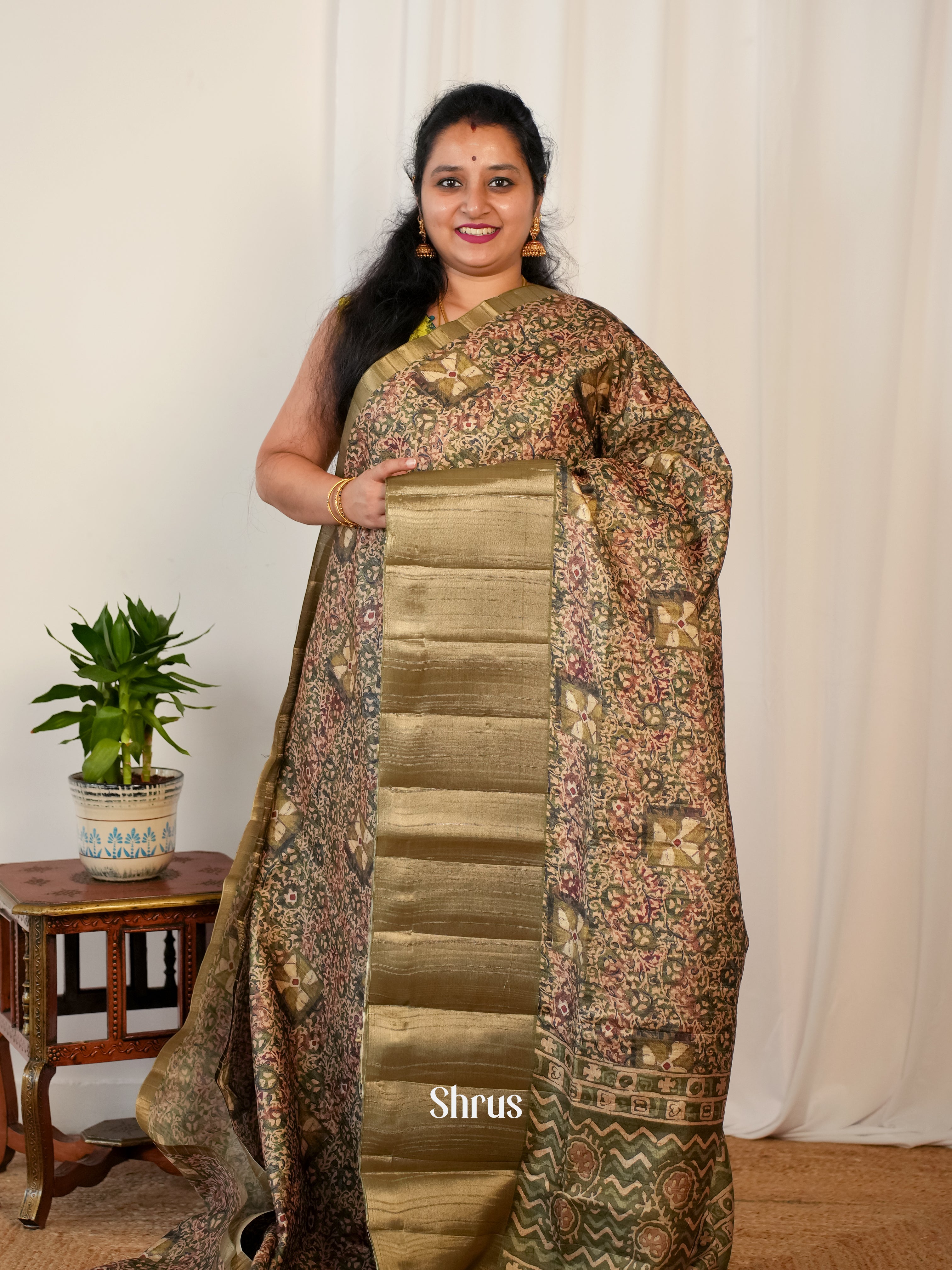 Green - Matka Cotton Saree - Shop on ShrusEternity.com