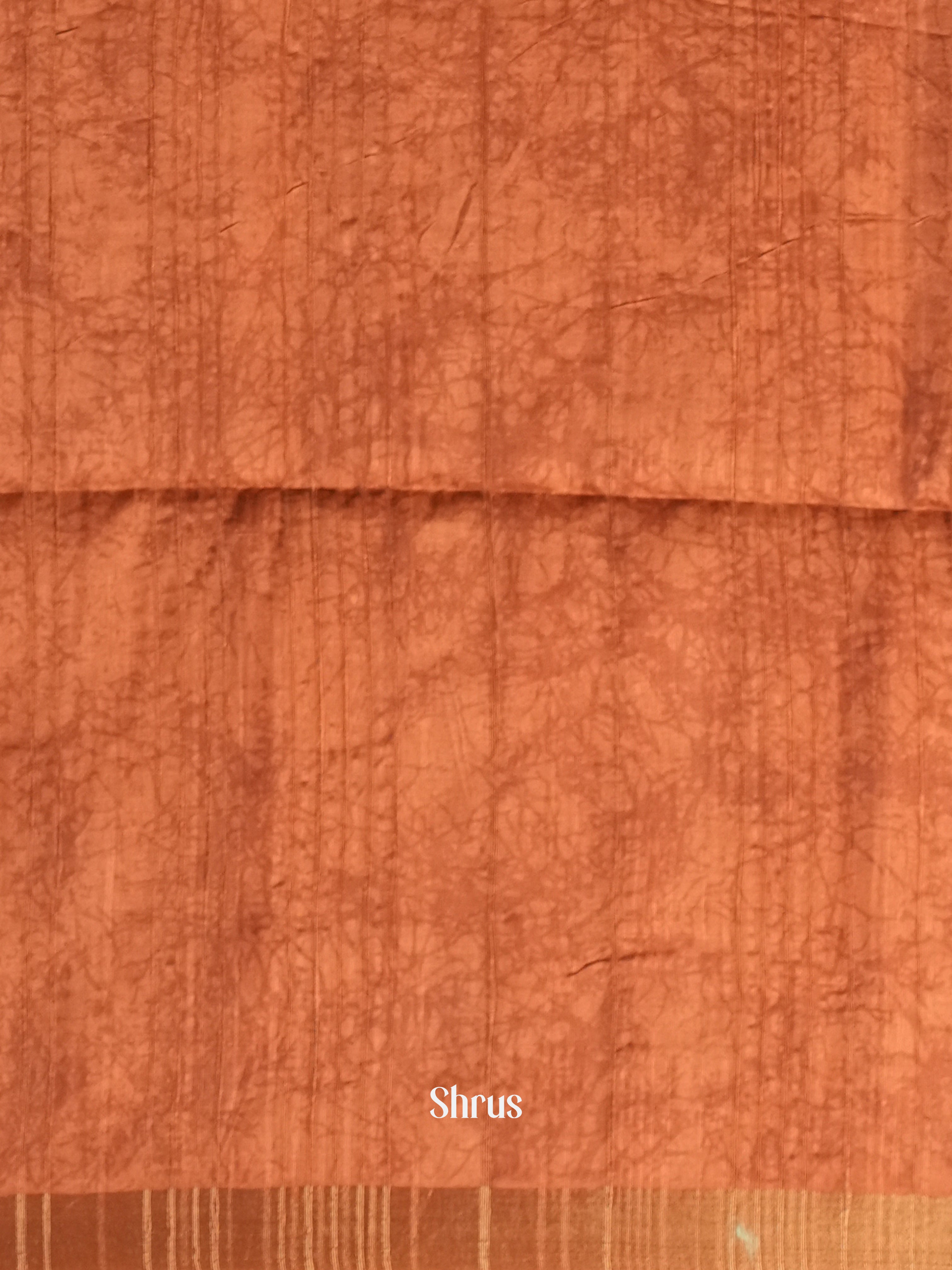 Brown - Matka Cotton Saree - Shop on ShrusEternity.com