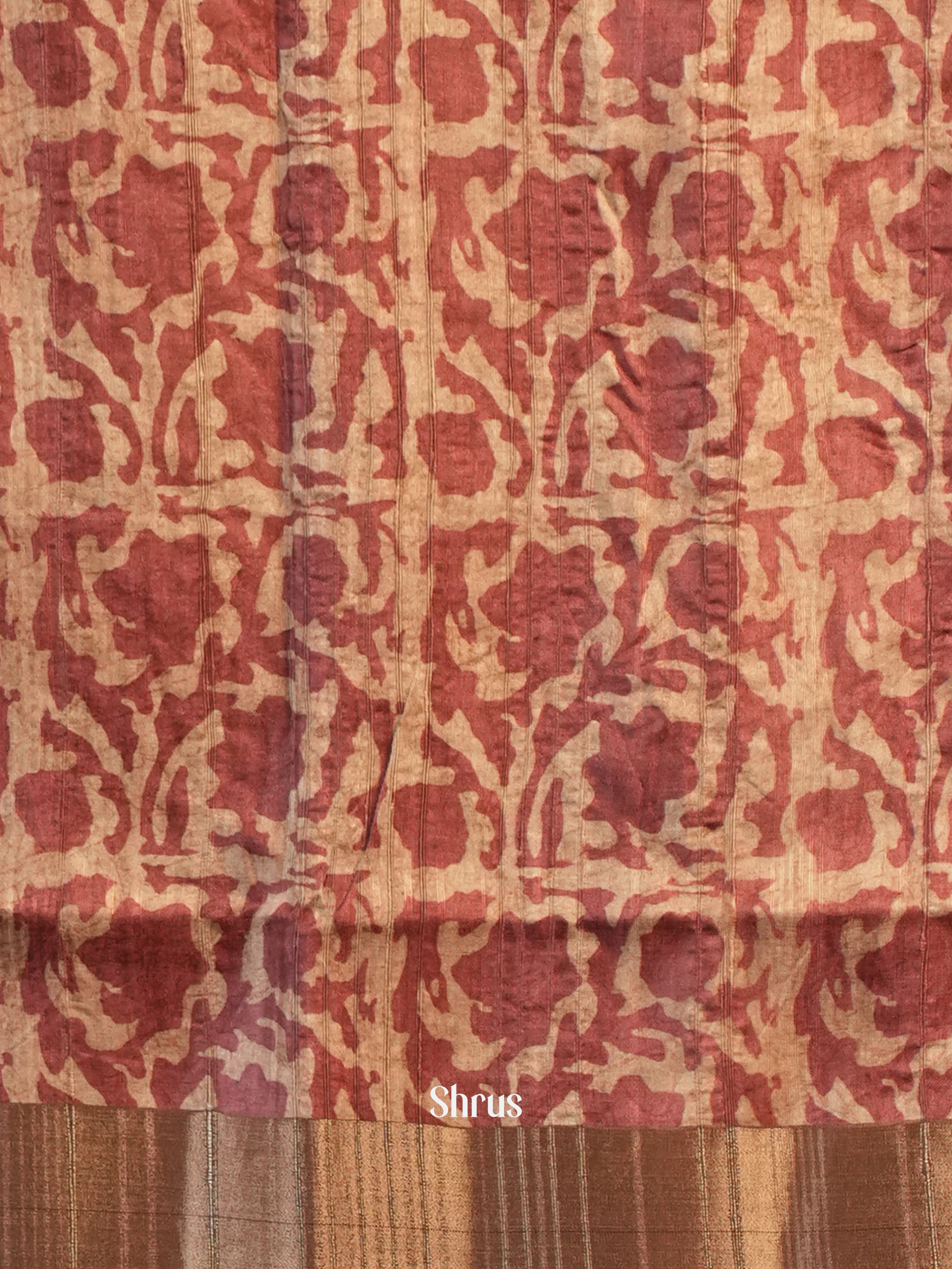 Brown - Matka Cotton Saree - Shop on ShrusEternity.com