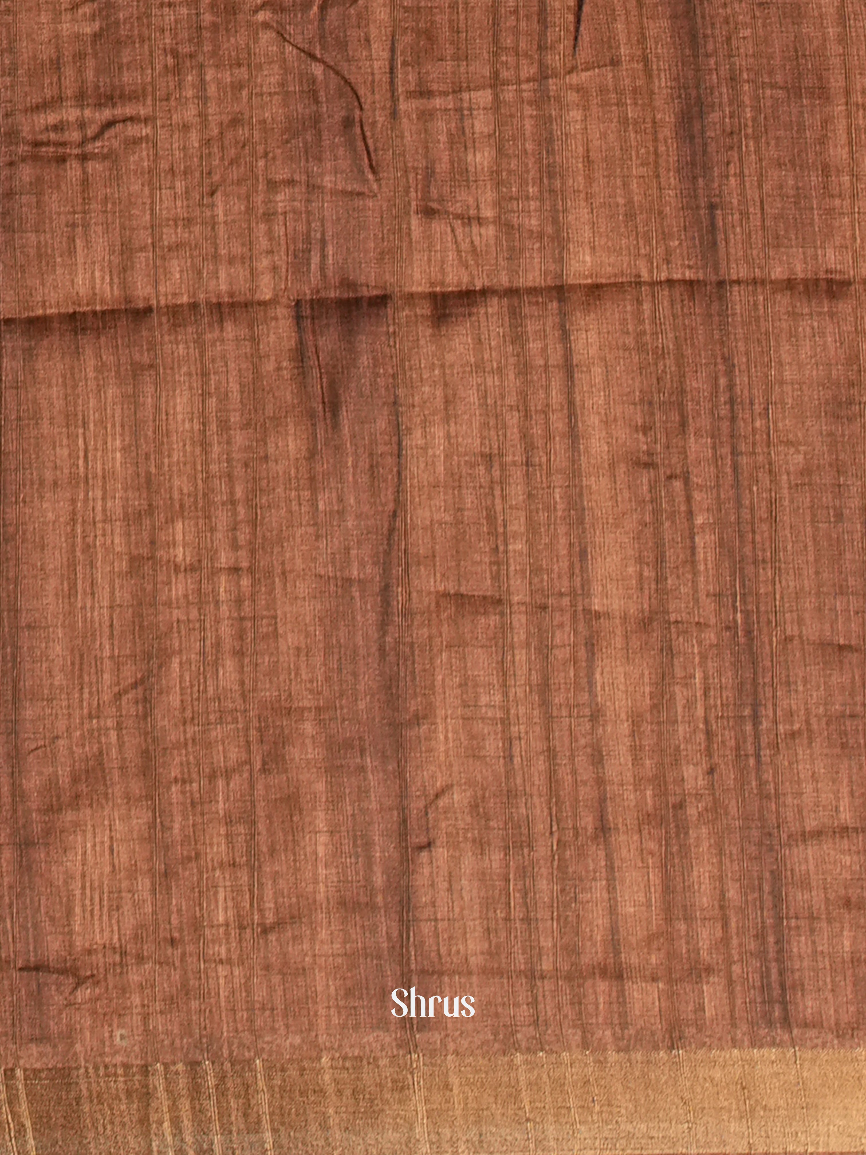 Brown - Matka Cotton Saree - Shop on ShrusEternity.com